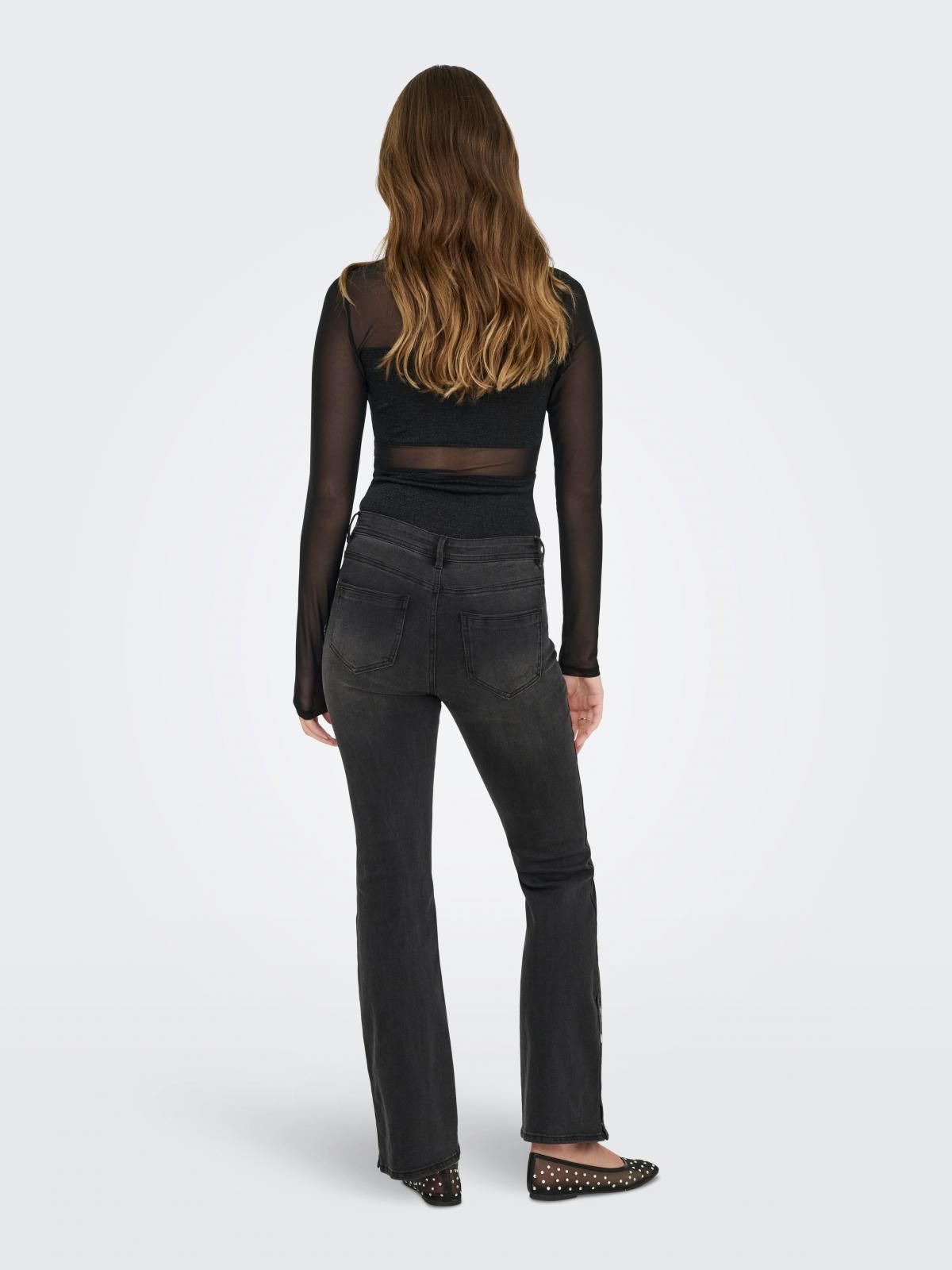 온리 시스루 메쉬 라운드넥 긴팔 바디수트 15344709_2161 BLACK / BLACK - 상세 이미지 3