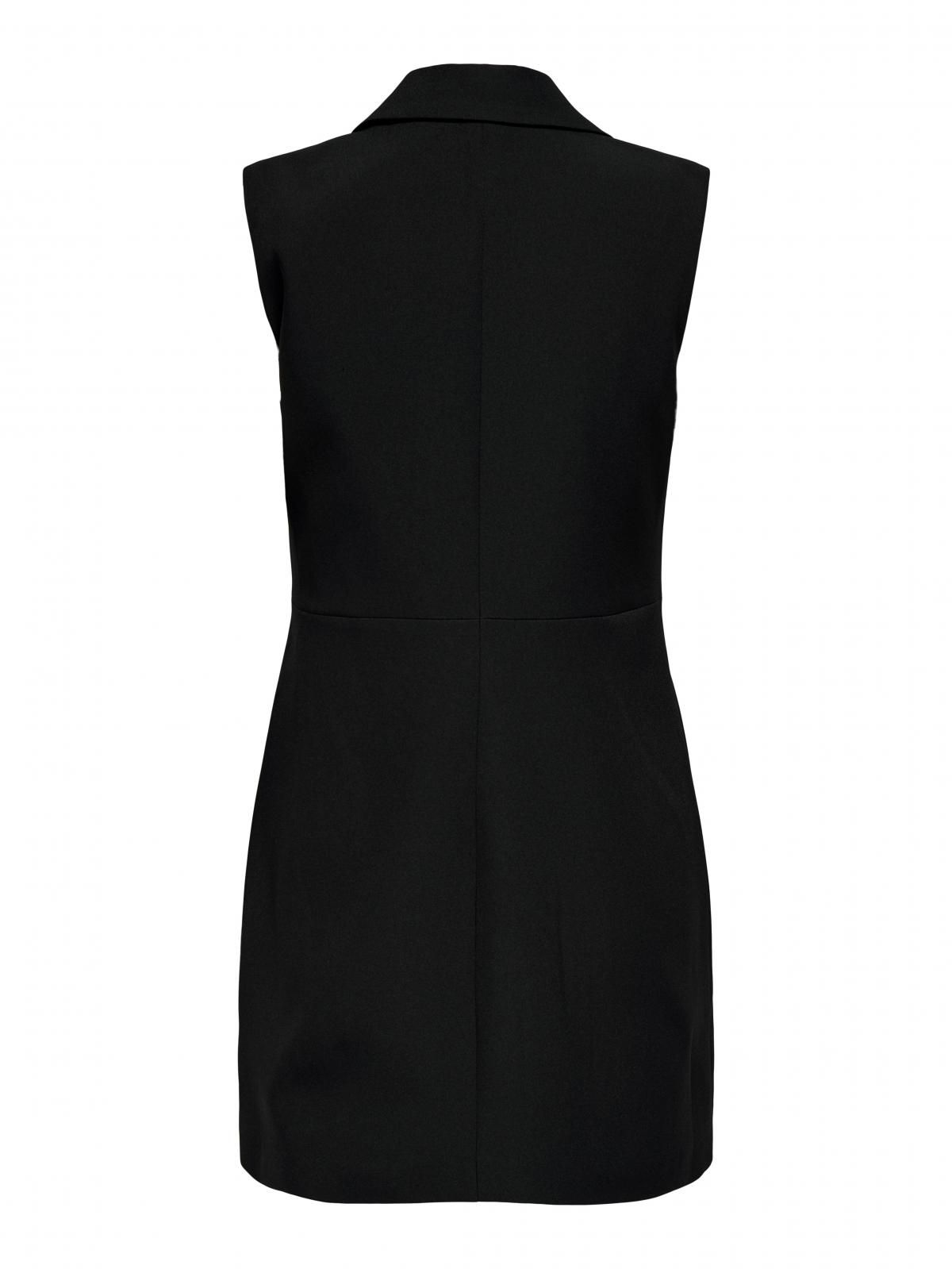 온리 모던 슬리브리스 브이넥 미니 원피스 15353520_2161 BLACK / BLACK - 상세 이미지 4