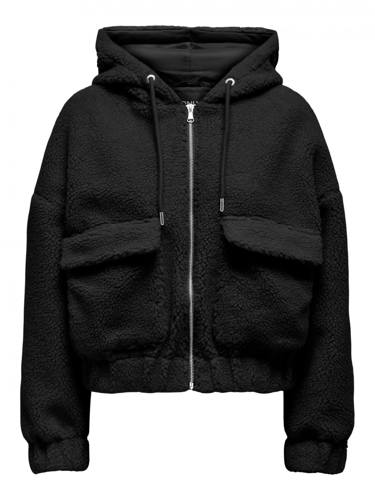 온리 테디 후드 집업 재킷 15335779_2161 BLACK / BLACK - 상세 이미지 3