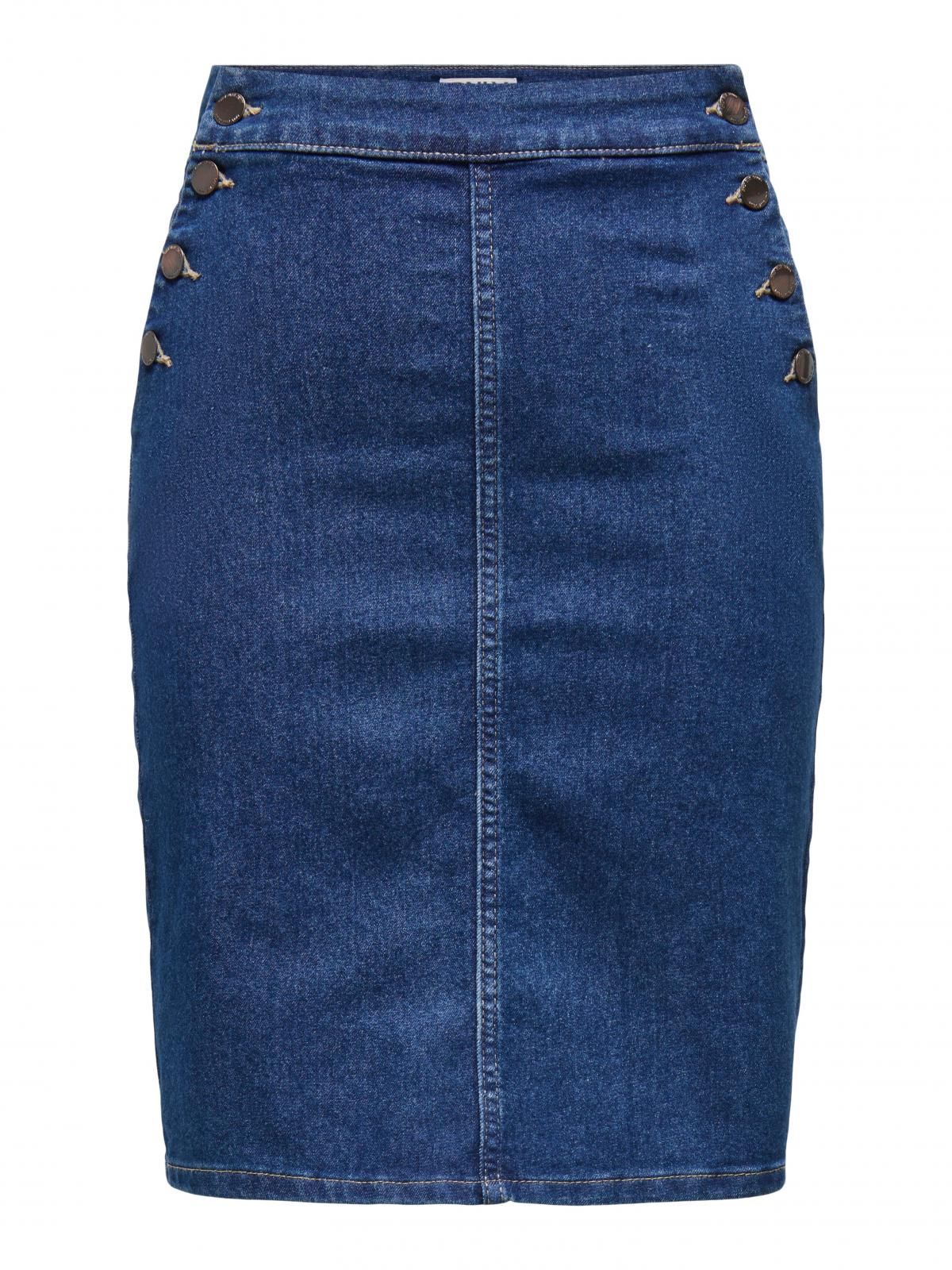 온리 데님 트렌디 버튼 미니 스커트 15357946_2114 BLUE / DARK BLUE DENIM - 상세 이미지 3