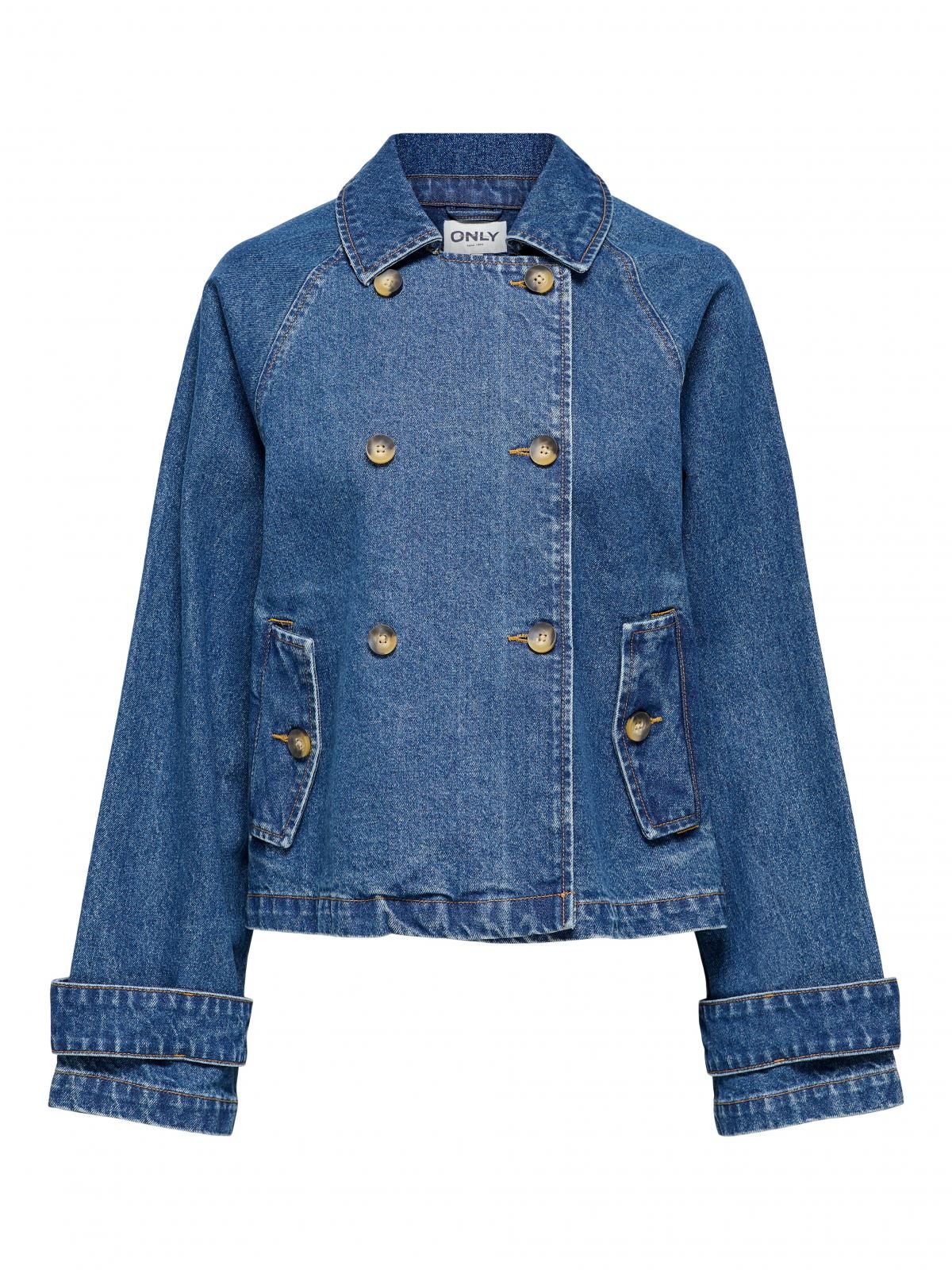온리 트렌디 숏 데님 재킷 15347089_2115 BLUE / MEDIUM BLUE DENIM - 상세 이미지 3