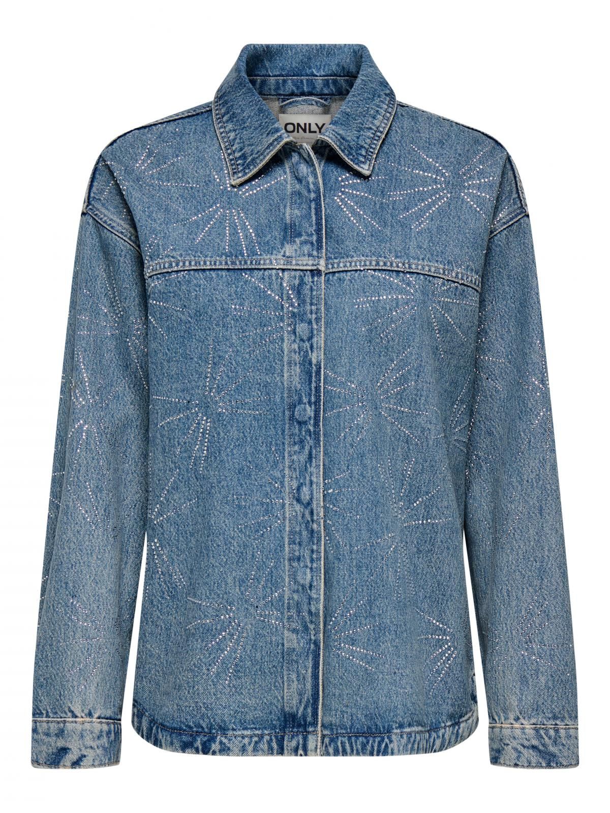 온리 오버사이즈 데님 셔츠 버튼업 15334966_2115_1147069 BLUE / MEDIUM BLUE DENIM - 상세 이미지 4
