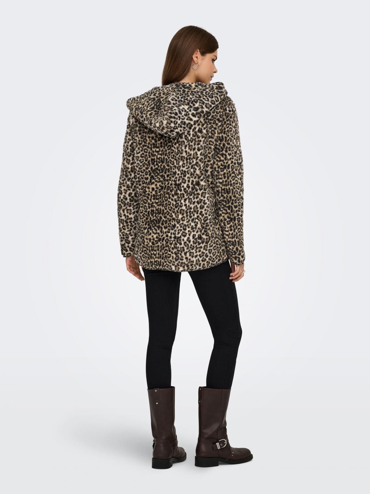 온리 레오파드 퍼 후드 숏코트 15359828_2011_1226482 BROWN / TOASTED COCONUT - 상세 이미지 2