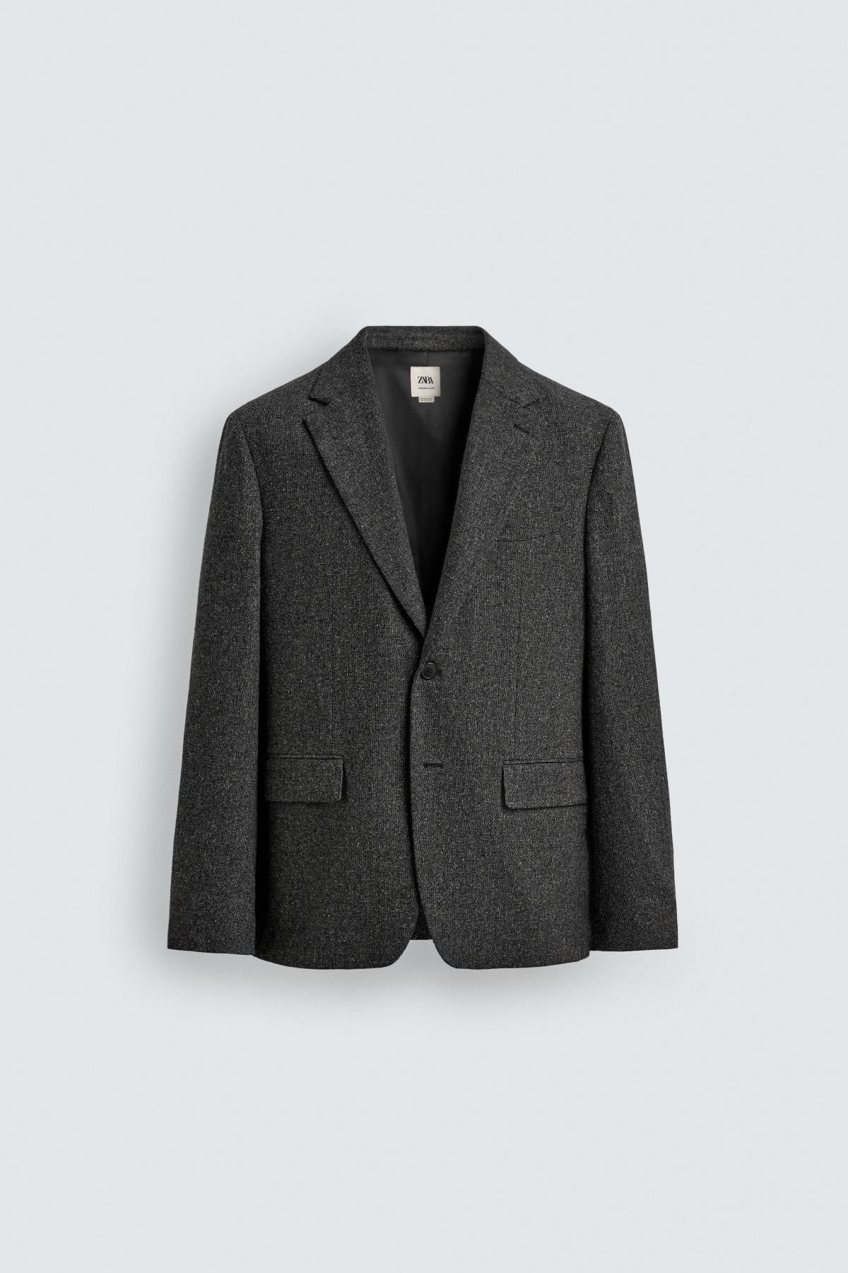 자라 테크니컬 울 텍스처 블레이저 9814/249 ANTHRACITE GREY - 상품 이미지