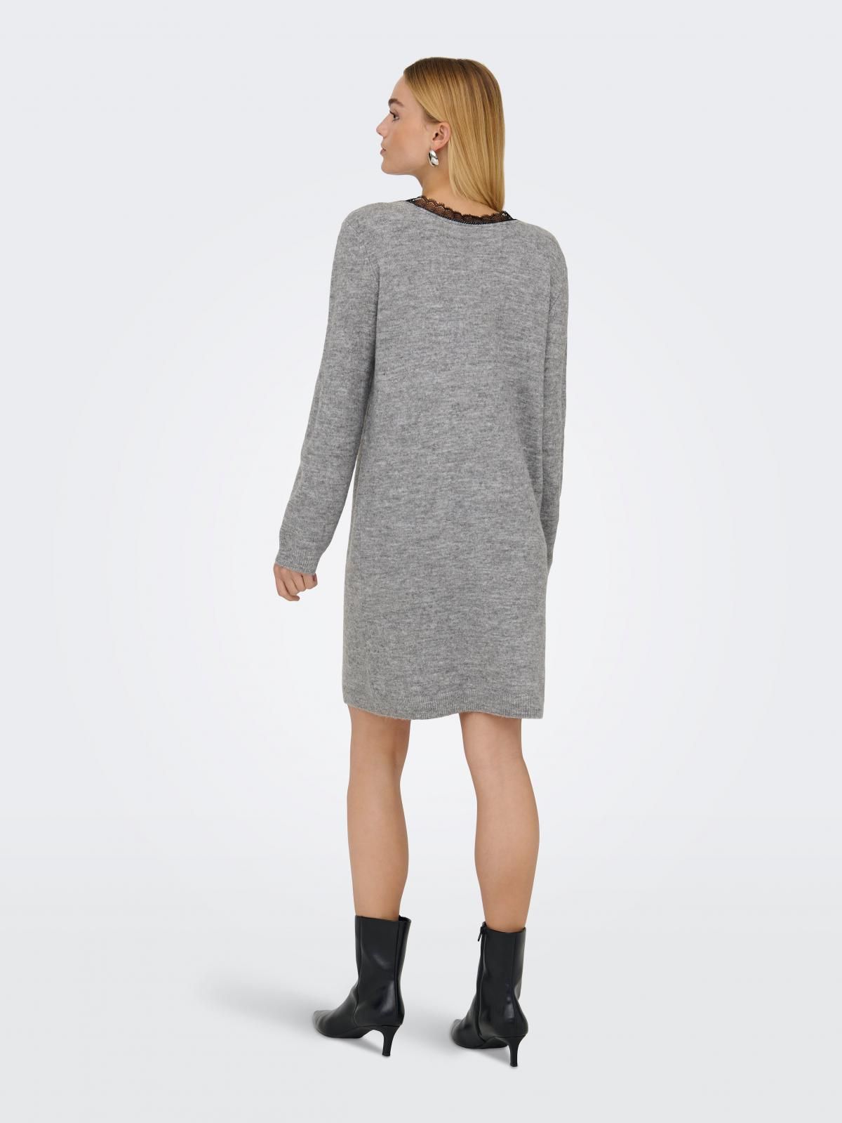 온리 니트 미니 원피스 레이스 디테일 15358612_2381_1224806 GREY / LIGHT GREY MELANGE - 상세 이미지 3