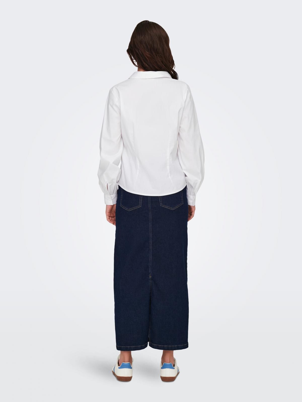 제이디와이 브이넥 볼륨소매 레귤러핏 긴팔 셔츠 15335502_2206 WHITE / WHITE - 상세 이미지 2
