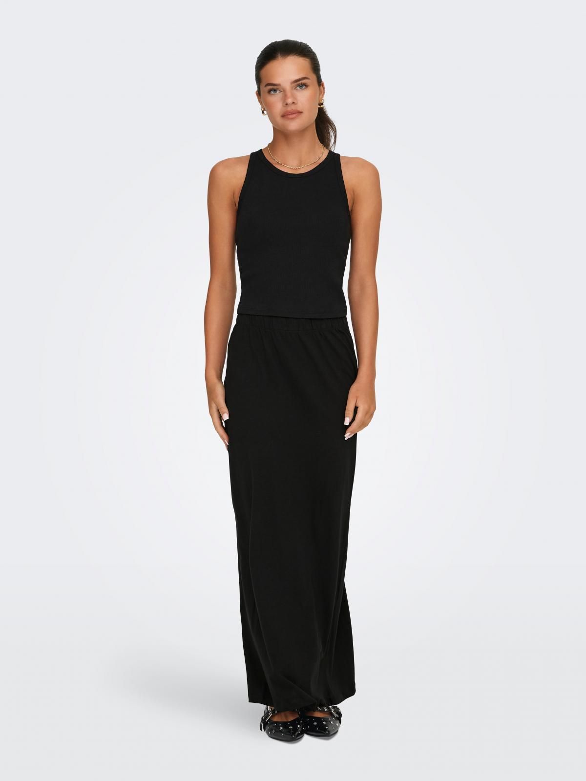 온리 베이직 롱스커트 밴딩 블랙 15322351_2161 BLACK / BLACK - 상세 이미지 5