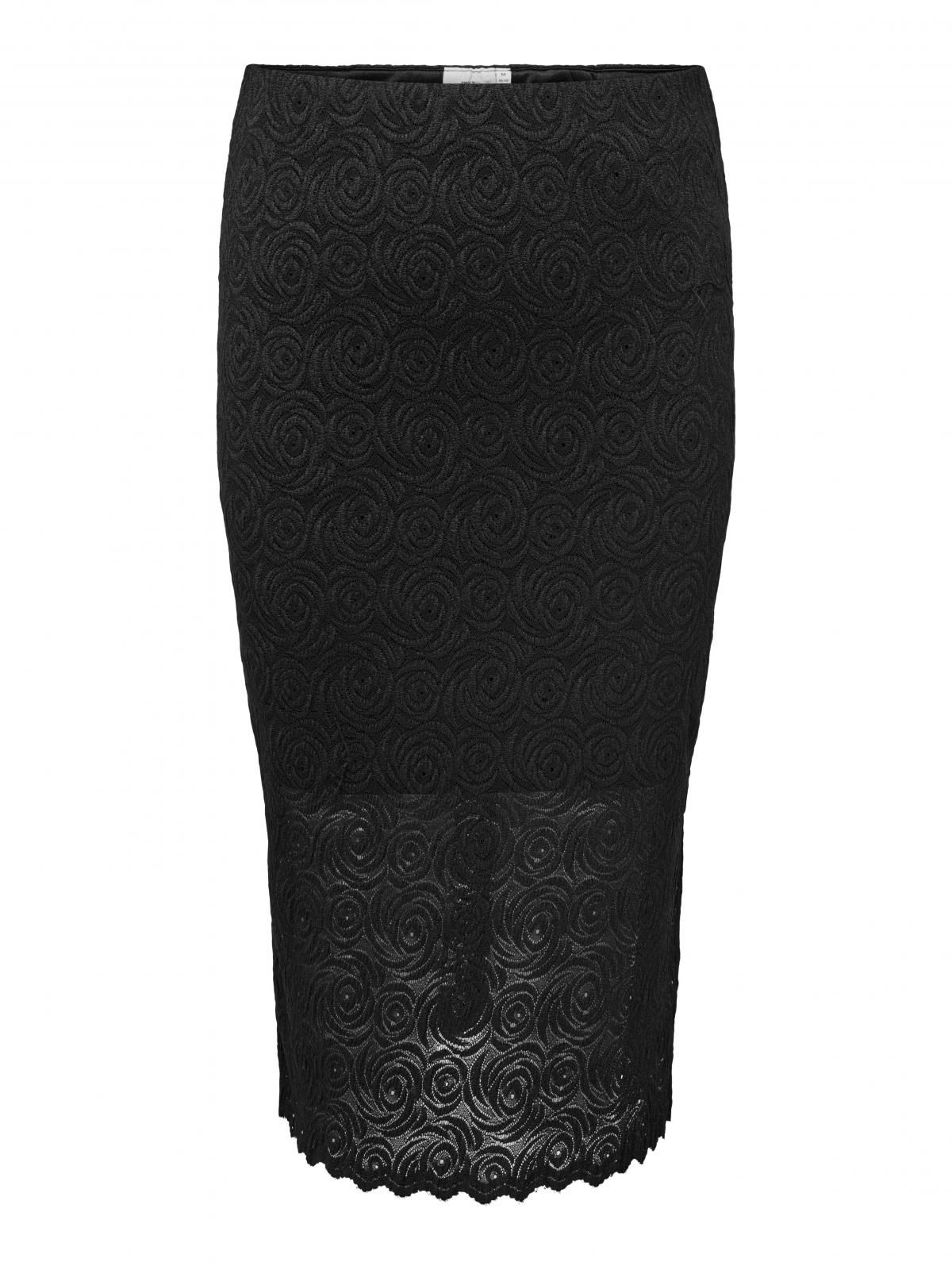 온리 빅사이즈 레이스 미디 스커트 15344430_2161 BLACK / BLACK - 상세 이미지 3