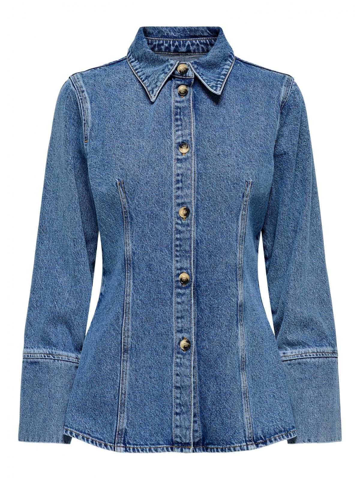 온리 슬림핏 테크니컬 캐주얼 데님 셔츠 15340935_2115 BLUE / MEDIUM BLUE DENIM - 상세 이미지 3