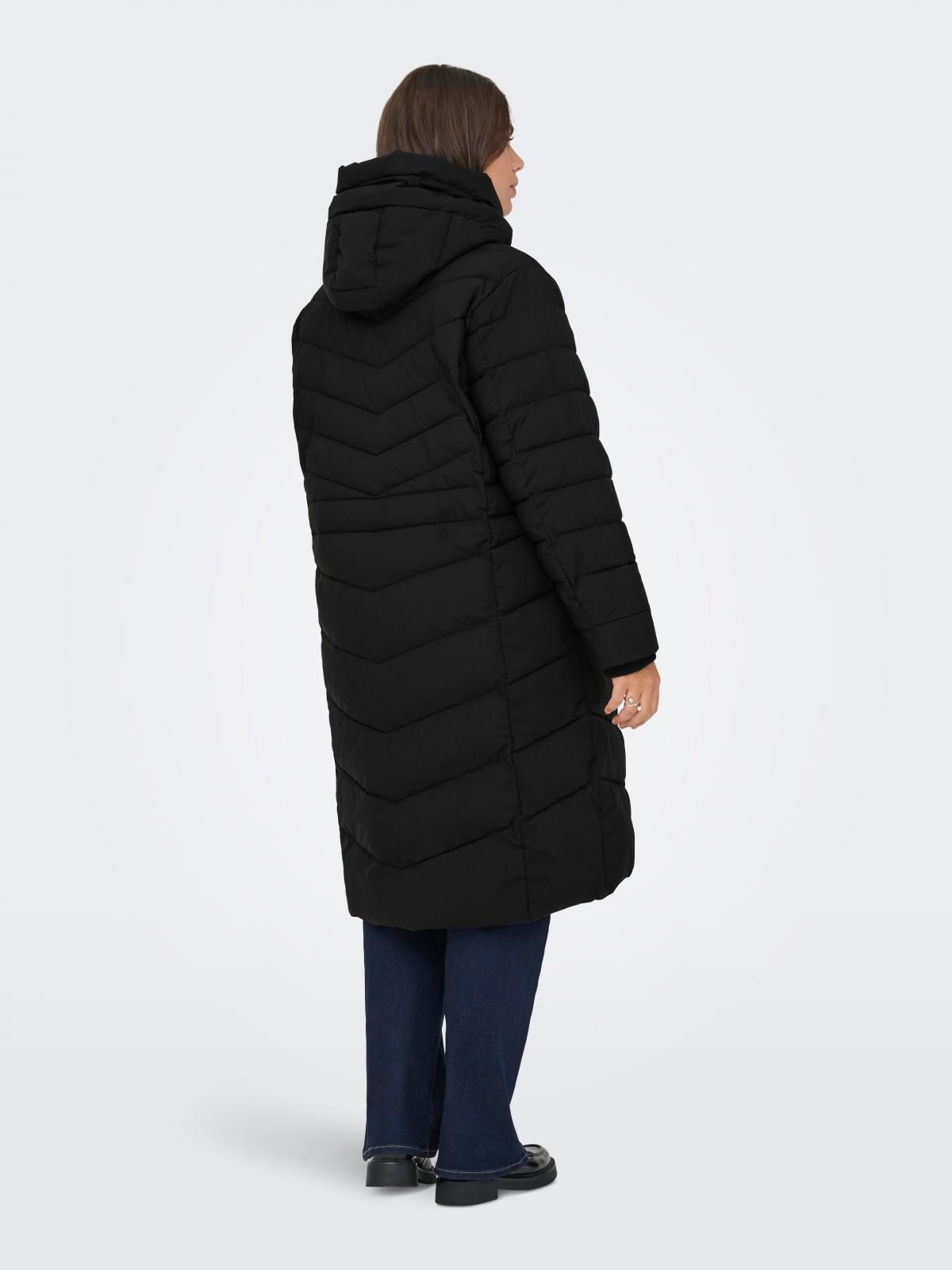 온리 빅사이즈 롱 패딩 후드 코트 15354594_2161 BLACK / BLACK - 상세 이미지 2