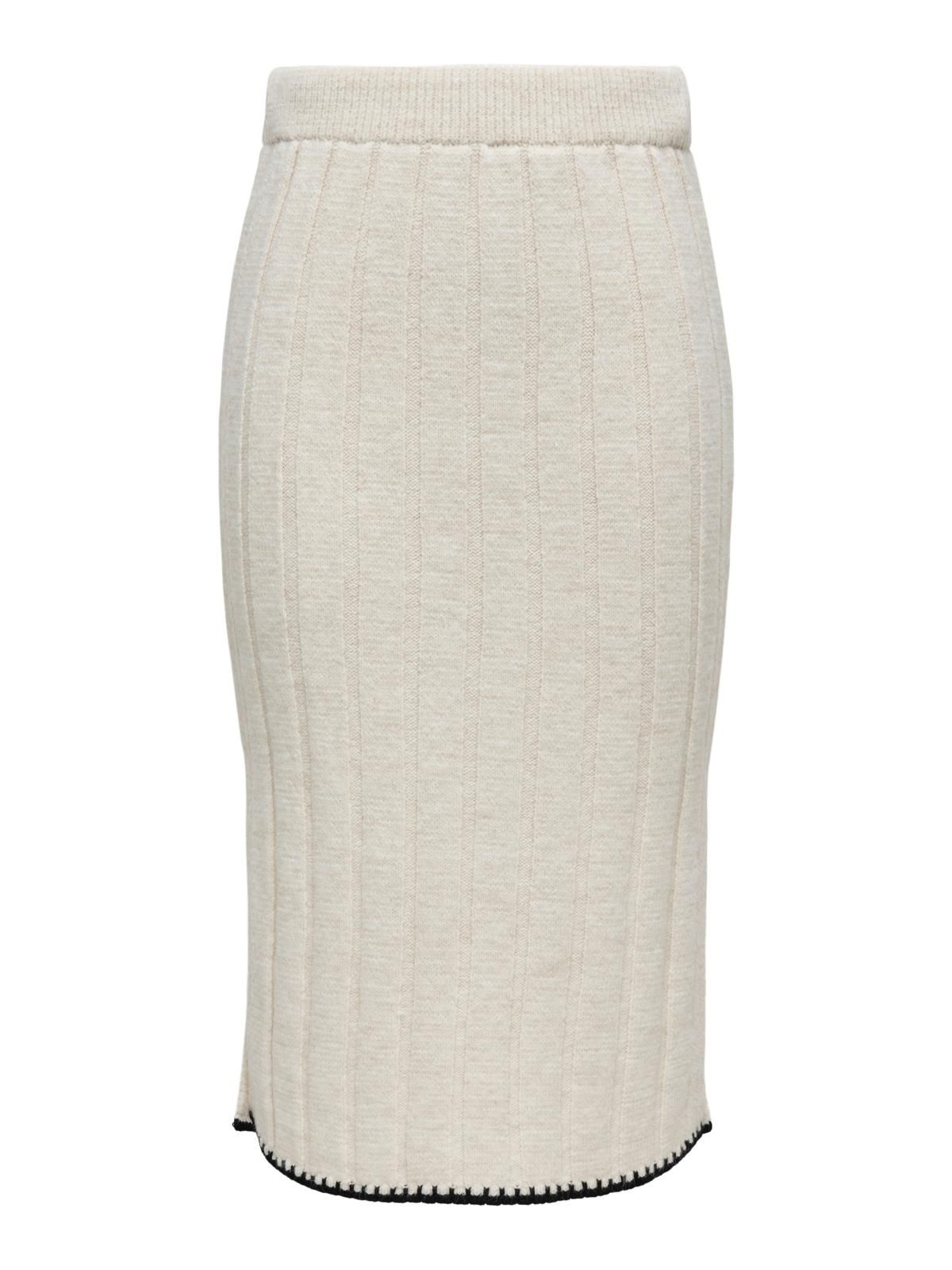 온리 니트 슬릿 미디 스커트 15330190_115_1131878 BEIGE / PUMICE STONE - 상세 이미지 3