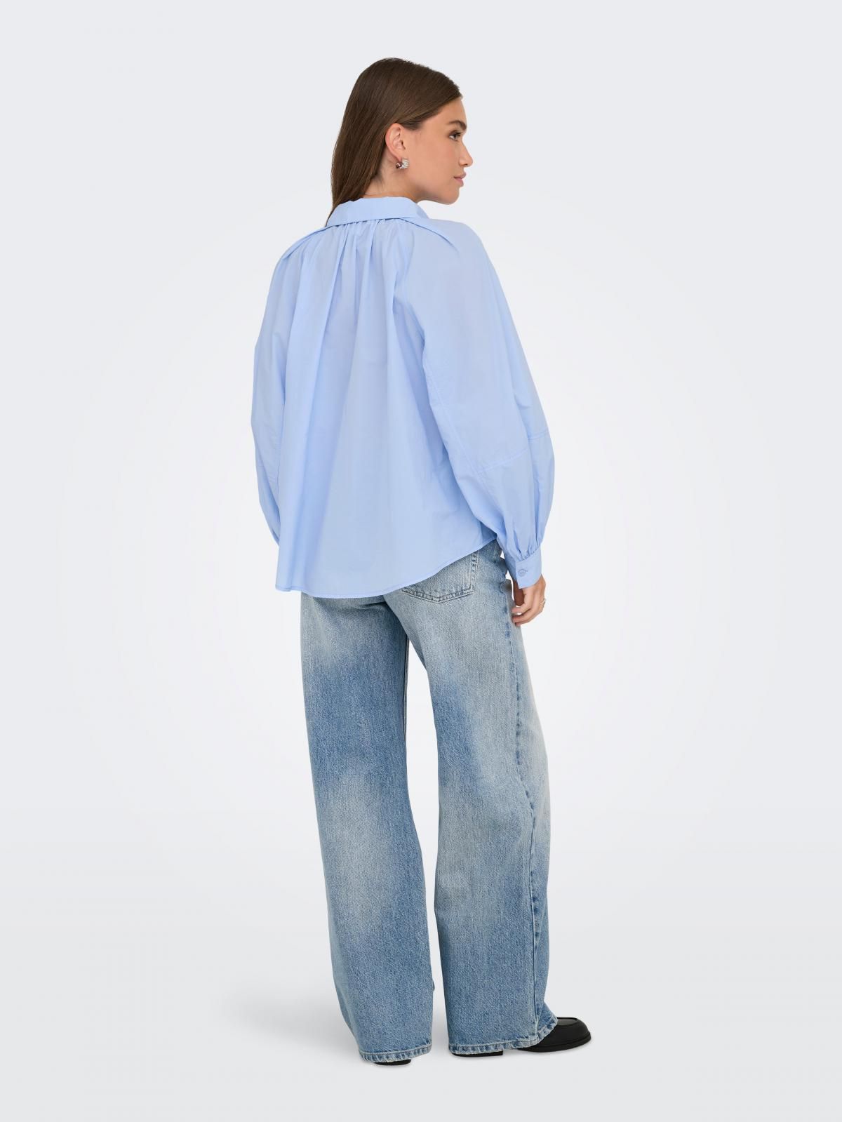 온리 루즈핏 테크니컬 긴팔 셔츠 블루 15370568_1243 BLUE / CASHMERE BLUE - 상세 이미지 2