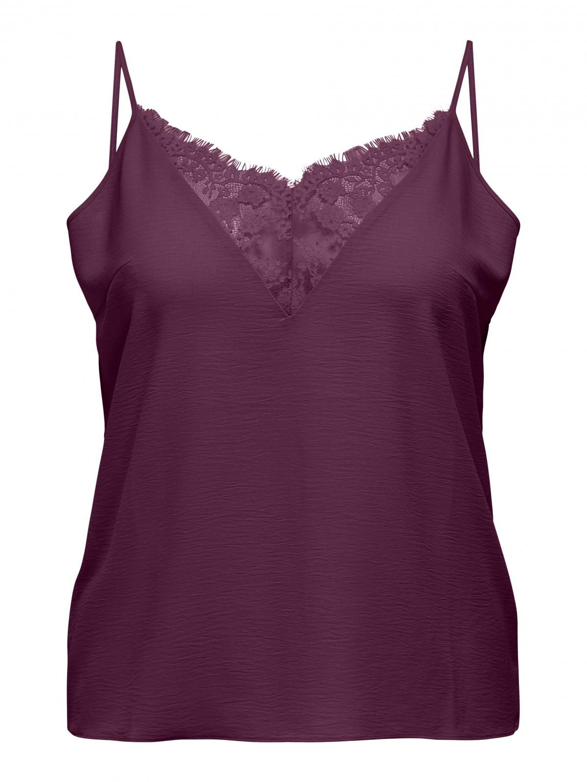 온리 레이스 브이넥 슬리브리스 탑 15256947_1045 PURPLE / MAUVE WINE - 상세 이미지 4