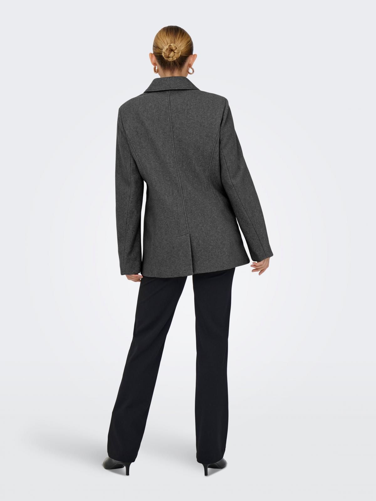 온리 클래식 더블버튼 울 테크니컬 숏코트 15349215_2383 GREY / DARK GREY MELANGE - 상세 이미지 2