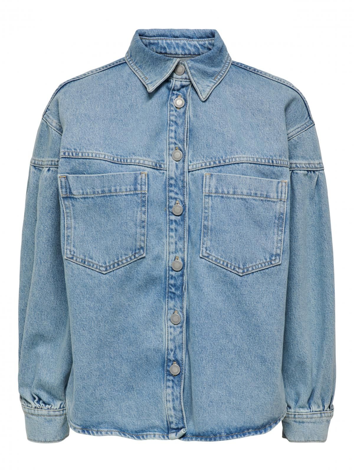 온리 오버핏 데님 데일리 재킷 15284611_2116 BLUE / LIGHT BLUE DENIM - 상세 이미지 3