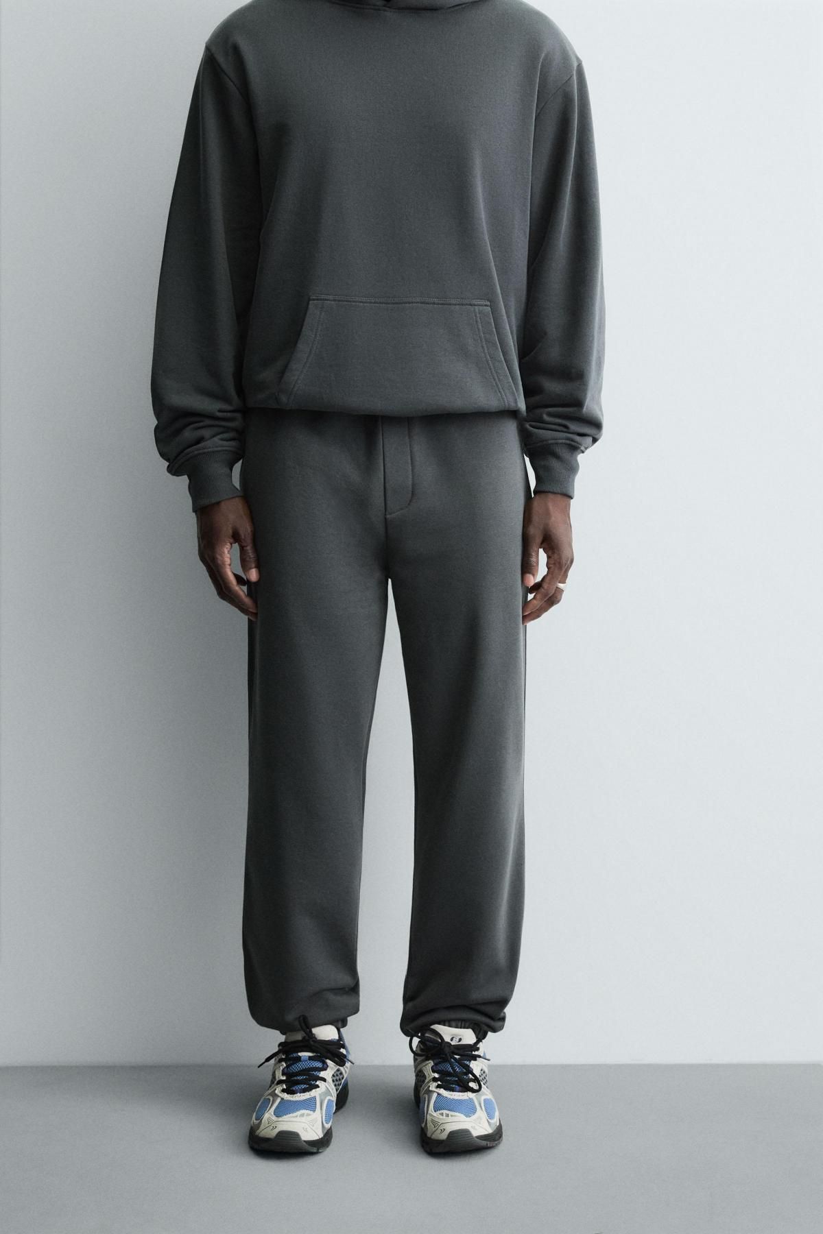 자라 테크니컬 코튼 플리스 조거 팬츠 0761/413 DARK ANTHRACITE - 상세 이미지 3