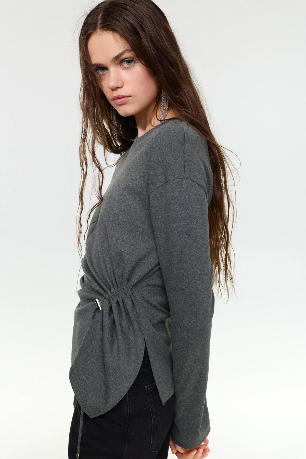 풀앤베어 베이직 라운드넥 스트레치 긴팔 티셔츠 3230/308 GREY MARL - 상세 이미지 5