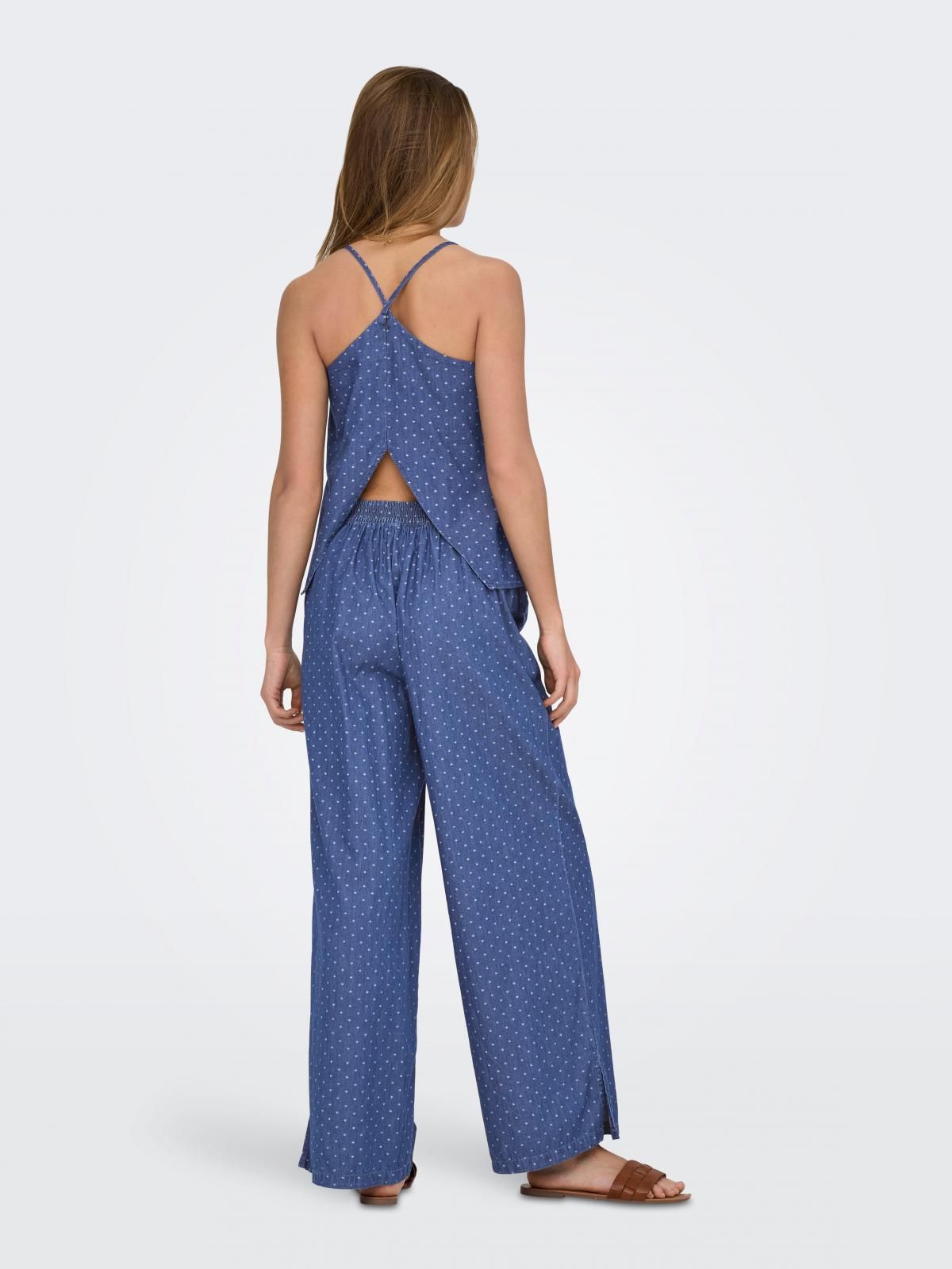 온리 도트 패턴 브이넥 스트랩 탑 15343005_2115_1167319 BLUE / MEDIUM BLUE DENIM - 상세 이미지 2