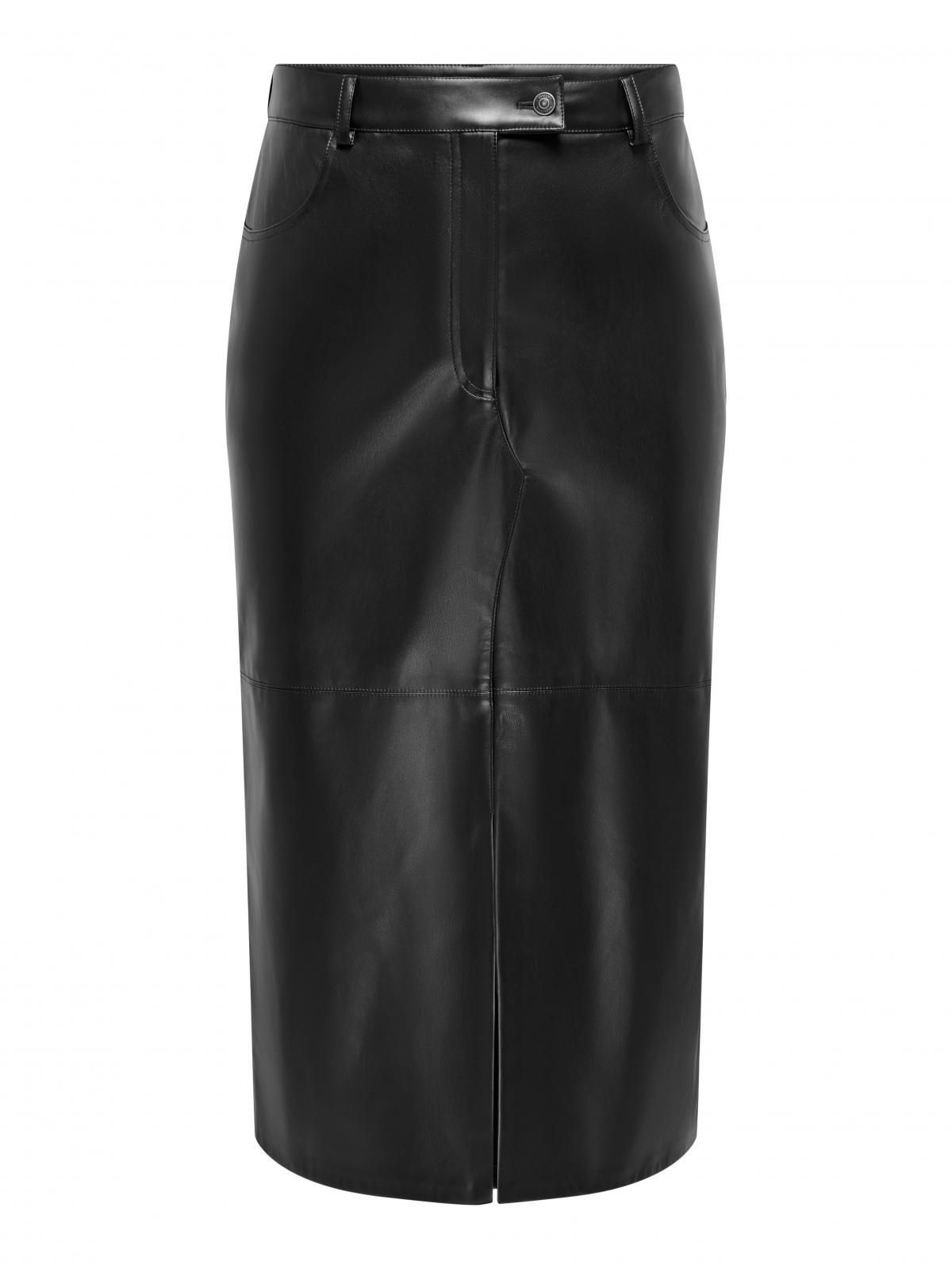 온리 테크니컬 페이크레더 롱 스커트 15331656_2161 BLACK / BLACK - 상세 이미지 3