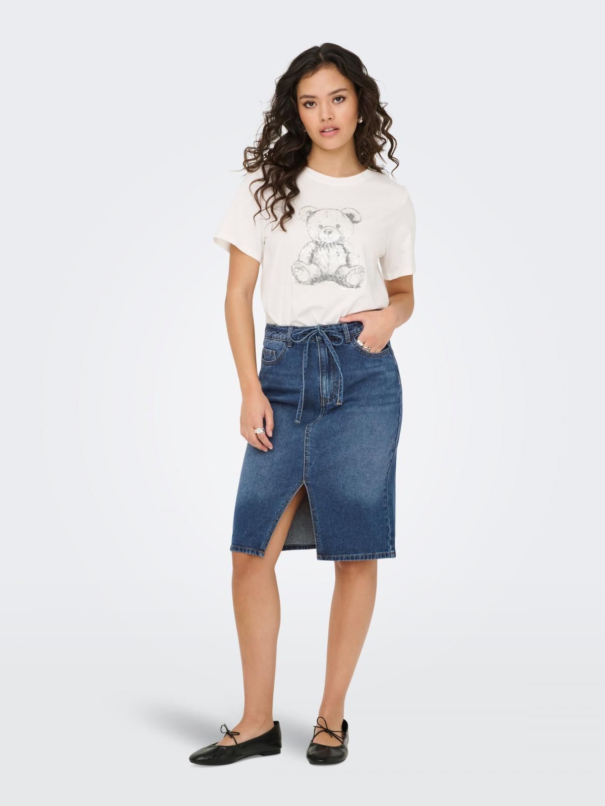 제이디와이 데님 미디 테크니컬 슬릿 스커트 15347833_2114 BLUE / DARK BLUE DENIM - 상세 이미지 5