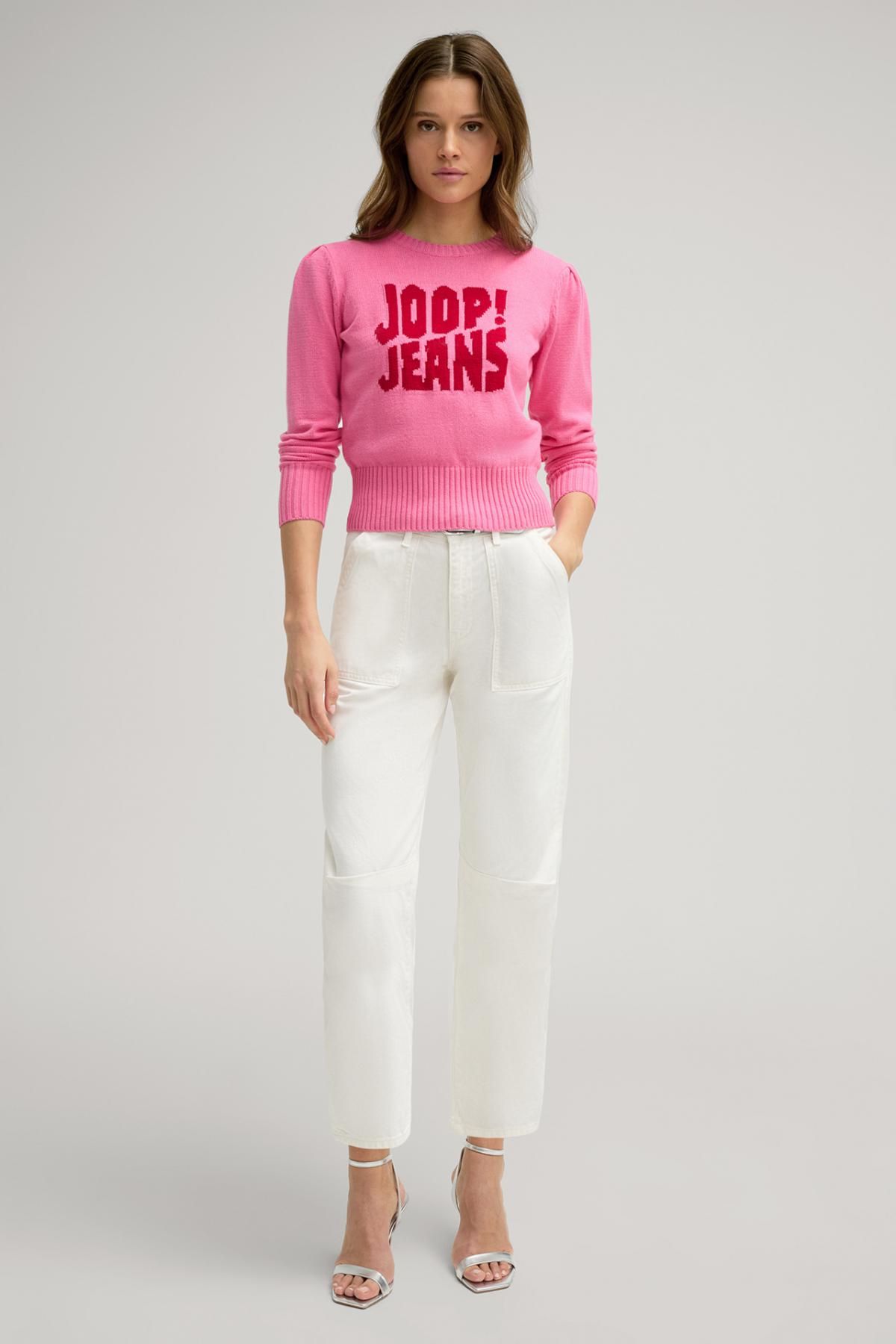 윱 페미닌 라운드넥 핑크 코튼믹스 니트 JOOPJEANS 로고 30046088-10019245-668 PINK - 상세 이미지 3