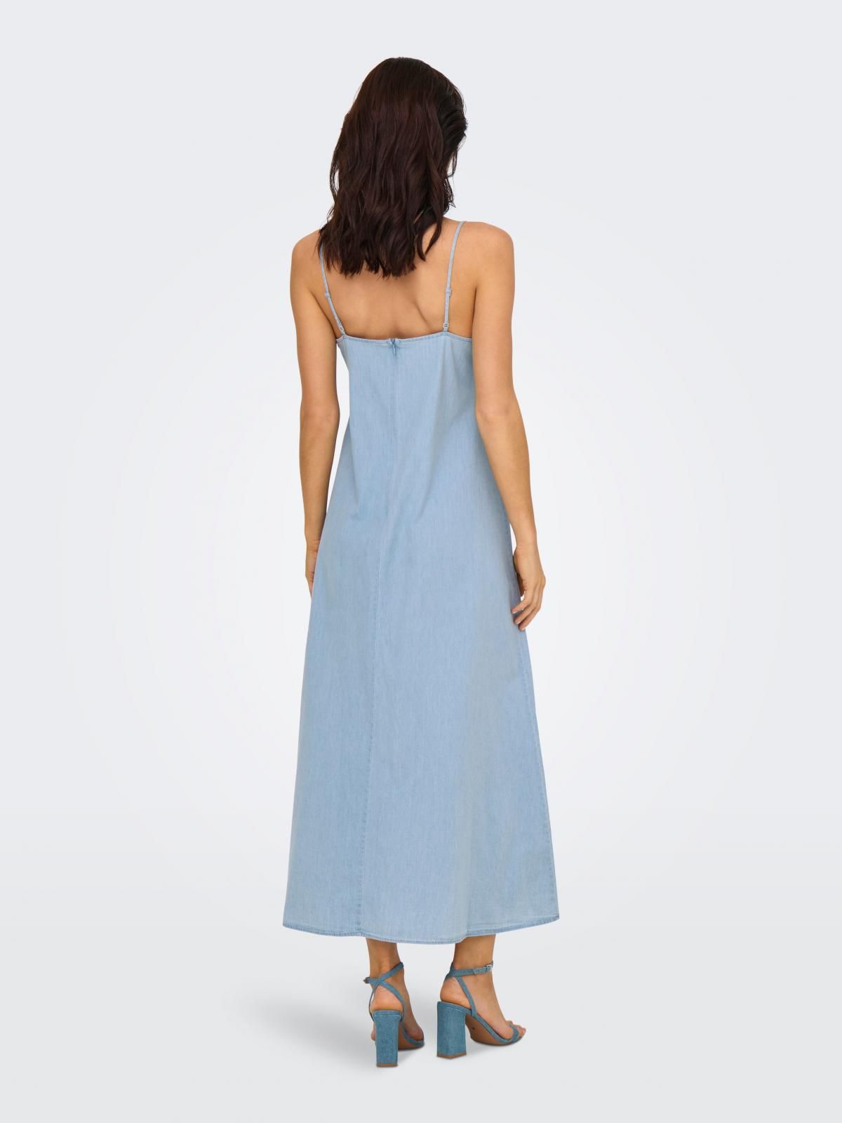 온리 트렌디 슬리브리스 브이넥 롱 원피스 15358781_2116 BLUE / LIGHT BLUE DENIM - 상세 이미지 2