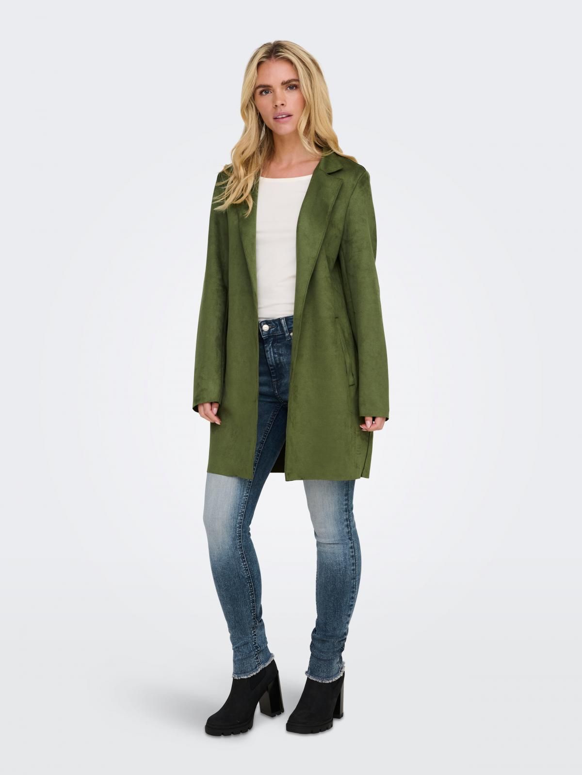 온리 오버핏 테크니컬 싱글 롱 코트 15218563_2009 GREEN / WINTER MOSS - 상세 이미지 5
