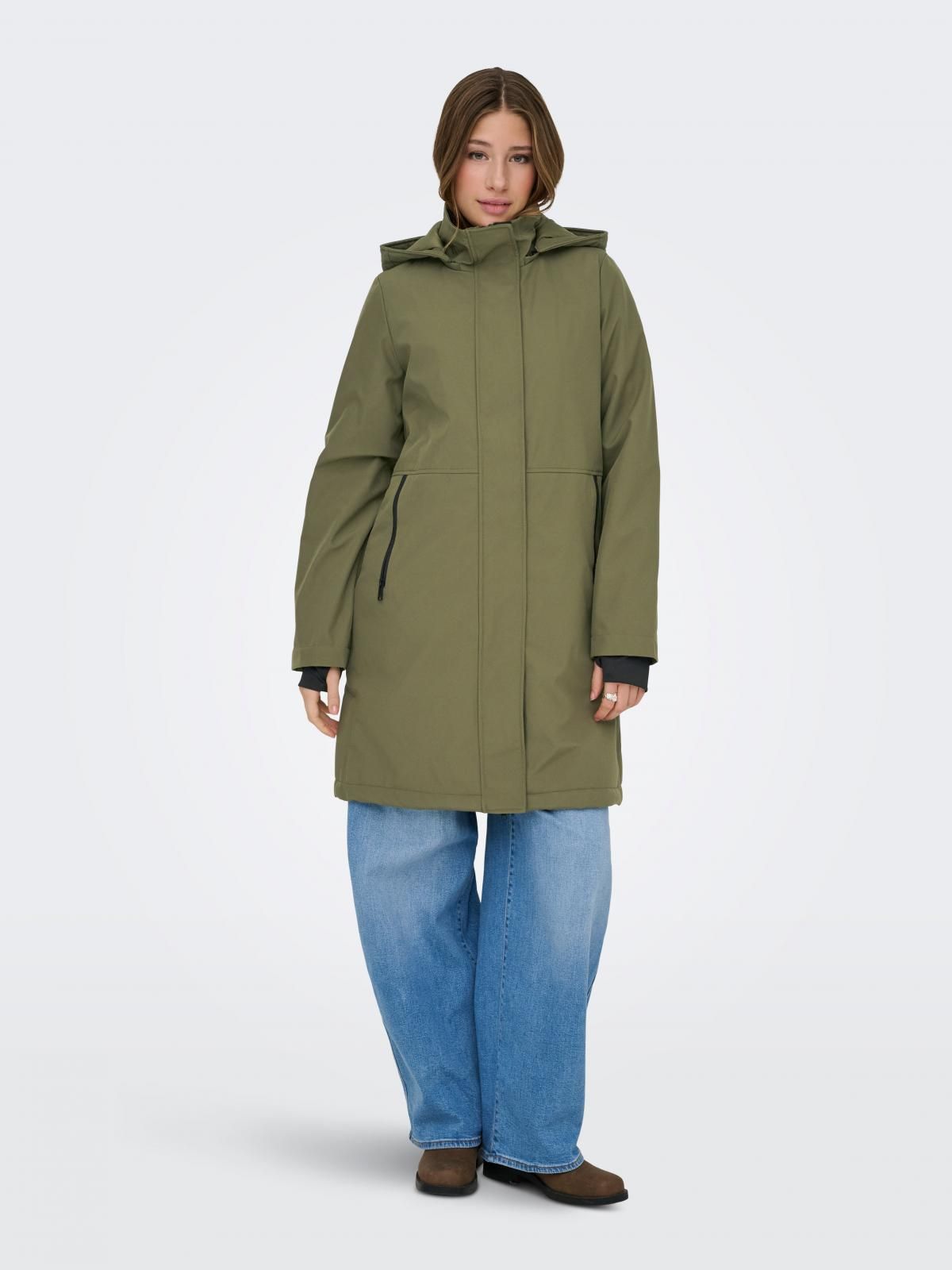 온리 테크니컬 후드 롱 파카 15363184_189 GREY / STONE GRAY - 상세 이미지 2