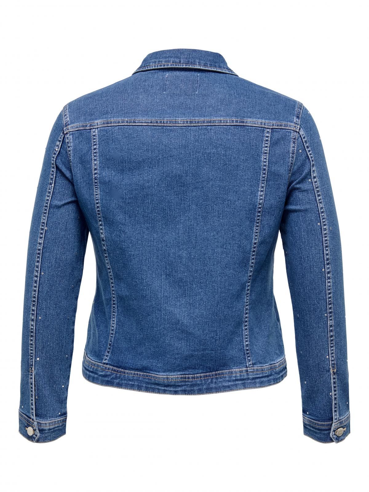 온리 빅사이즈 펄 장식 데님 재킷 15351337_2115_1195317 BLUE / MEDIUM BLUE DENIM - 상세 이미지 4