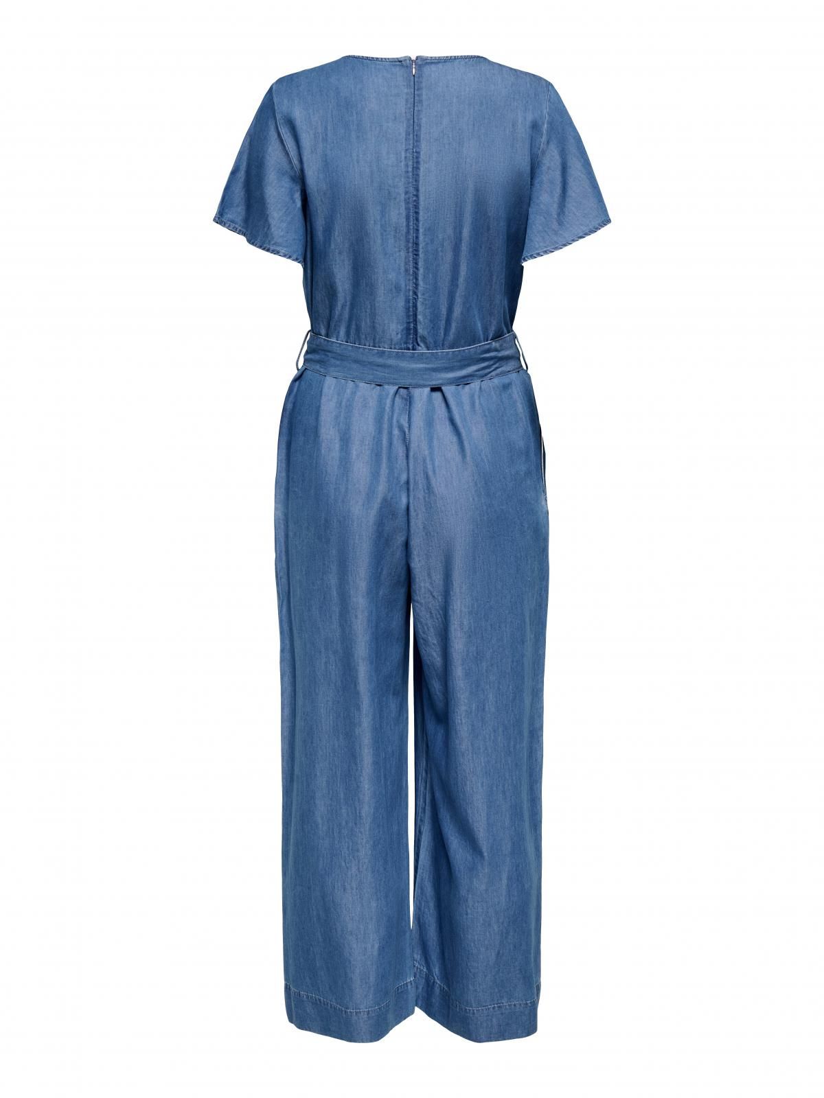 온리 데님 와이드 점프수트 벨트 15344281_2115 BLUE / MEDIUM BLUE DENIM - 상세 이미지 4