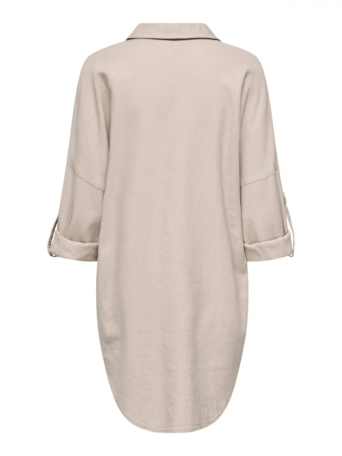 온리 리조트 카라 7부 소매 튜닉 탑 15338898_108 GREY / OXFORD TAN - 상세 이미지 4