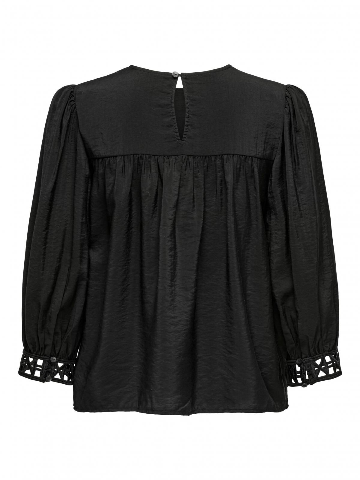 제이디와이 레이스 펀칭 7부 퍼프소매 블라우스 15350550_2161 BLACK / BLACK - 상세 이미지 4