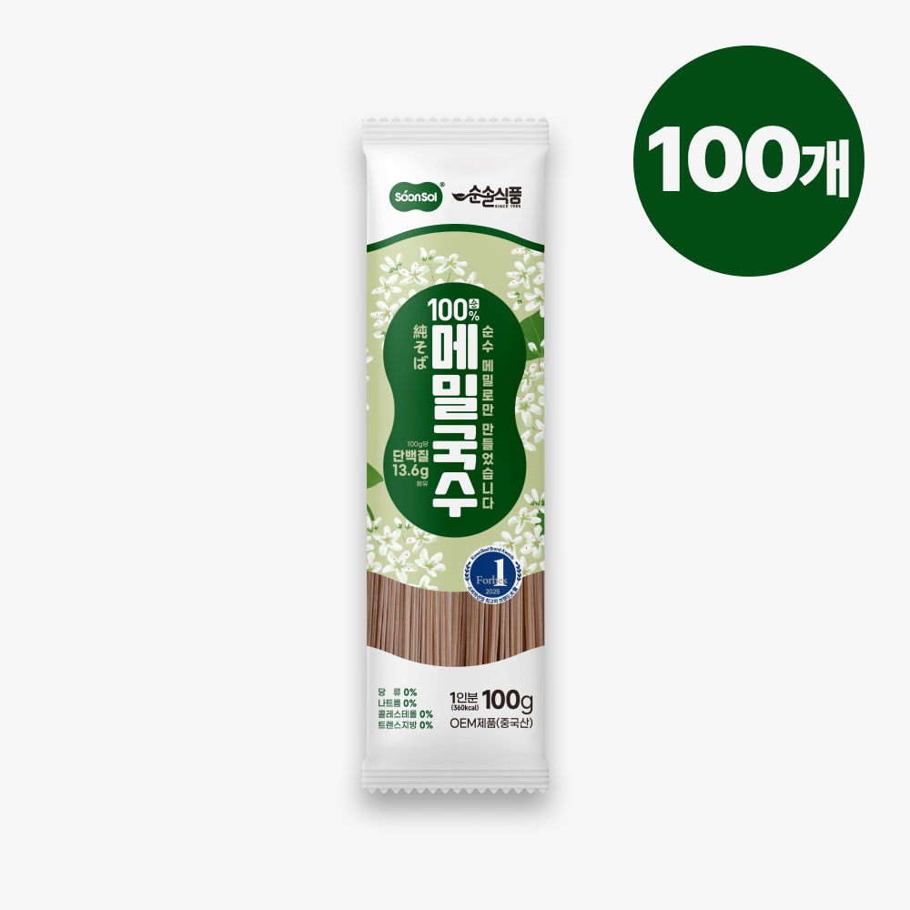 [대용량] 순솔 100% 메밀국수 10kg(100gx100ea) 비건면 무밀가루 저칼로리면 - 상품 이미지