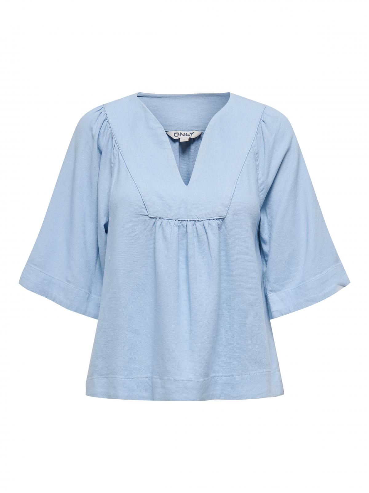 온리 루즈핏 브이넥 테크니컬 반팔 티셔츠 15338746_1243 BLUE / CASHMERE BLUE - 상세 이미지 3