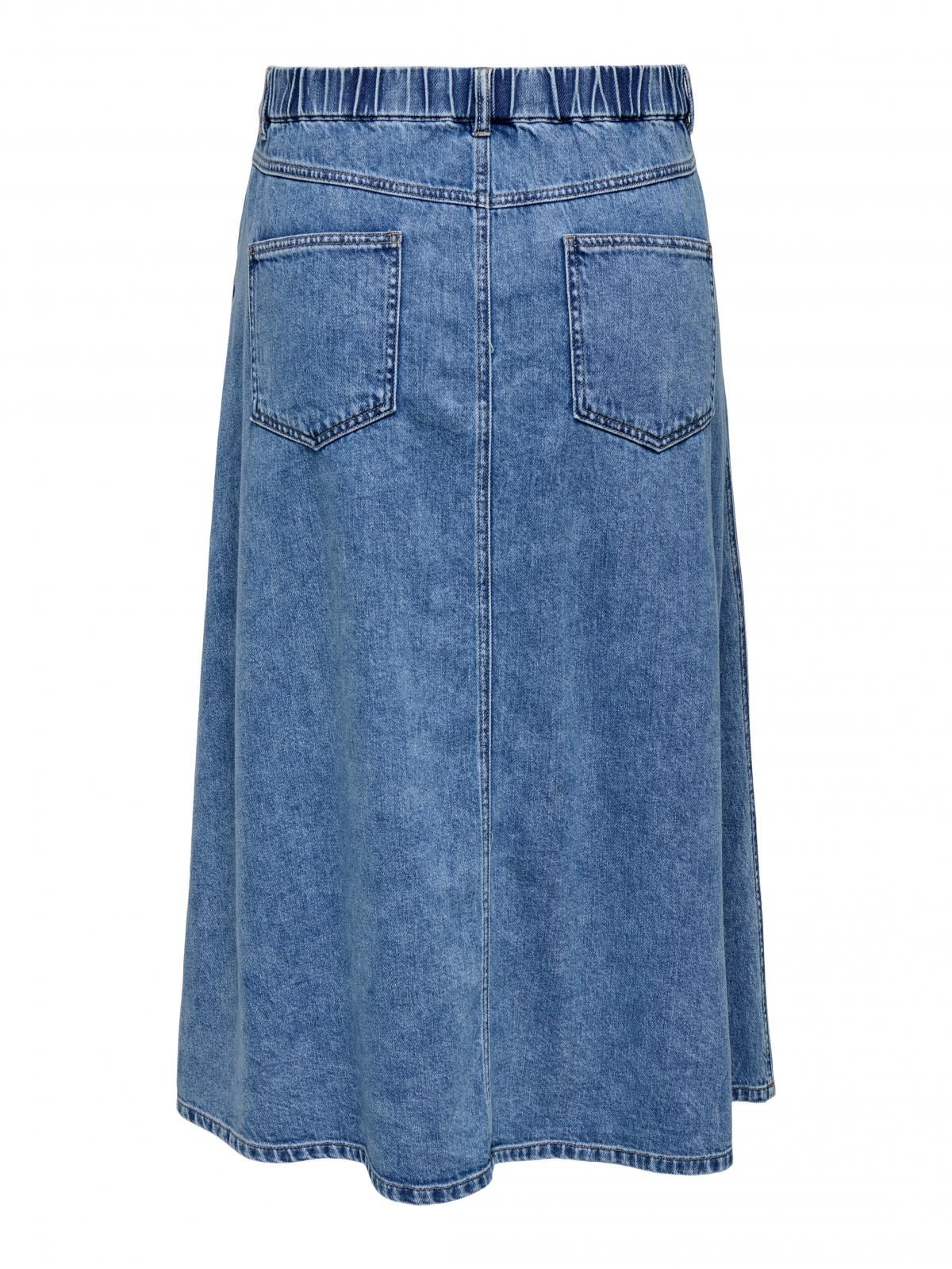온리 빅사이즈 데님 미디 스커트 벨트루프 15324797_2115 BLUE / MEDIUM BLUE DENIM - 상세 이미지 4