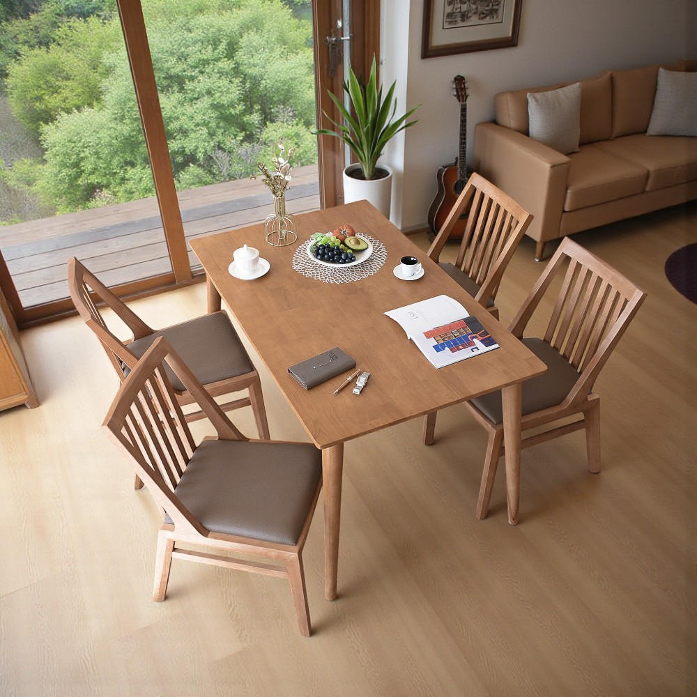 이즈네이처 라벤더프리지 원목 6인용식탁 세트 식탁+의자3+등받이 3인벤치1, 1800mm, 라이트브라운