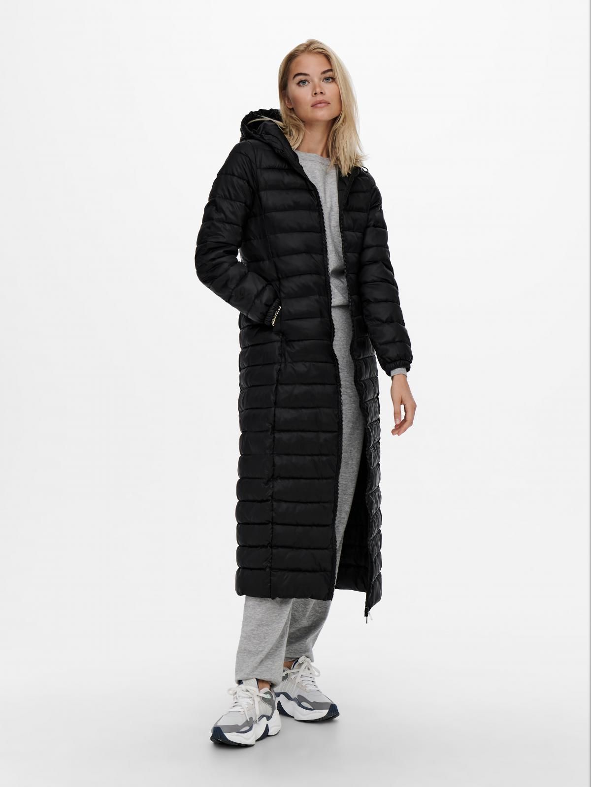 온리 테크니컬 방풍 후드 롱 패딩코트 15232995_2161 BLACK / BLACK - 상품 이미지