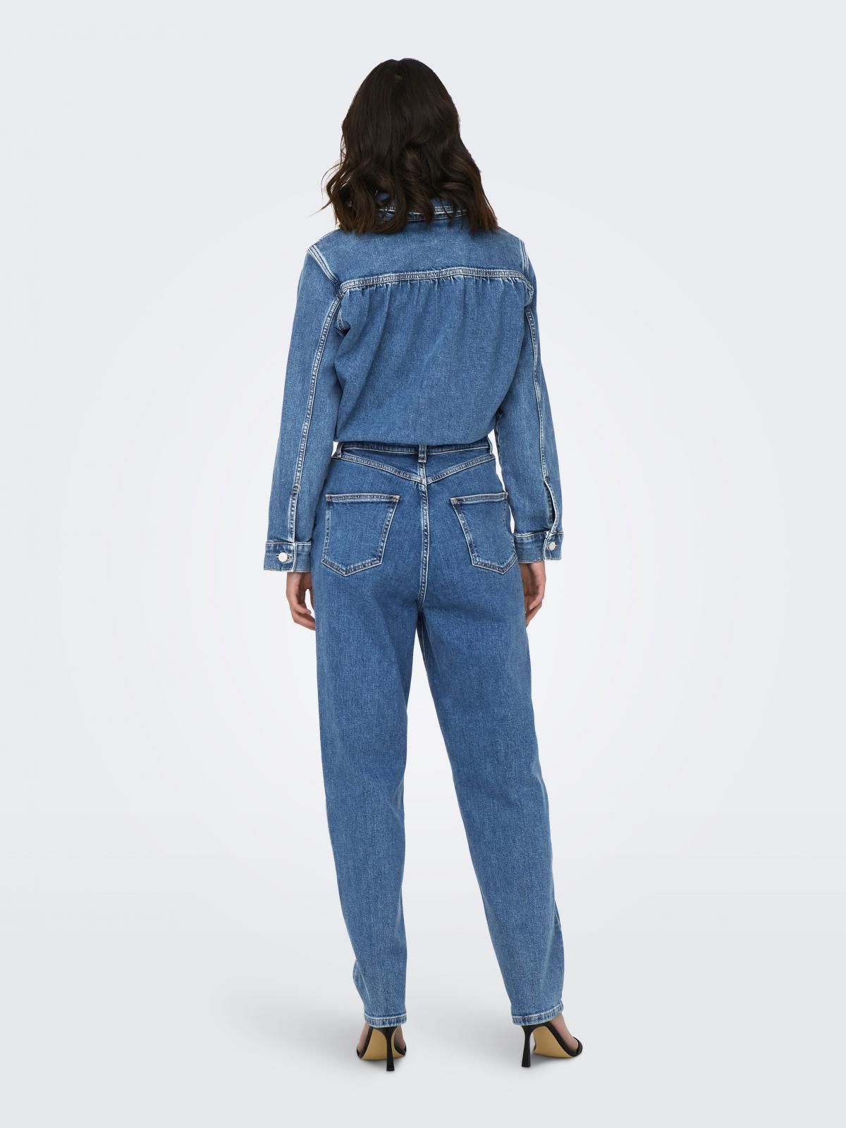 온리 데님 점프수트 벨트루프 버튼 15296625_2115 BLUE / MEDIUM BLUE DENIM - 상세 이미지 2