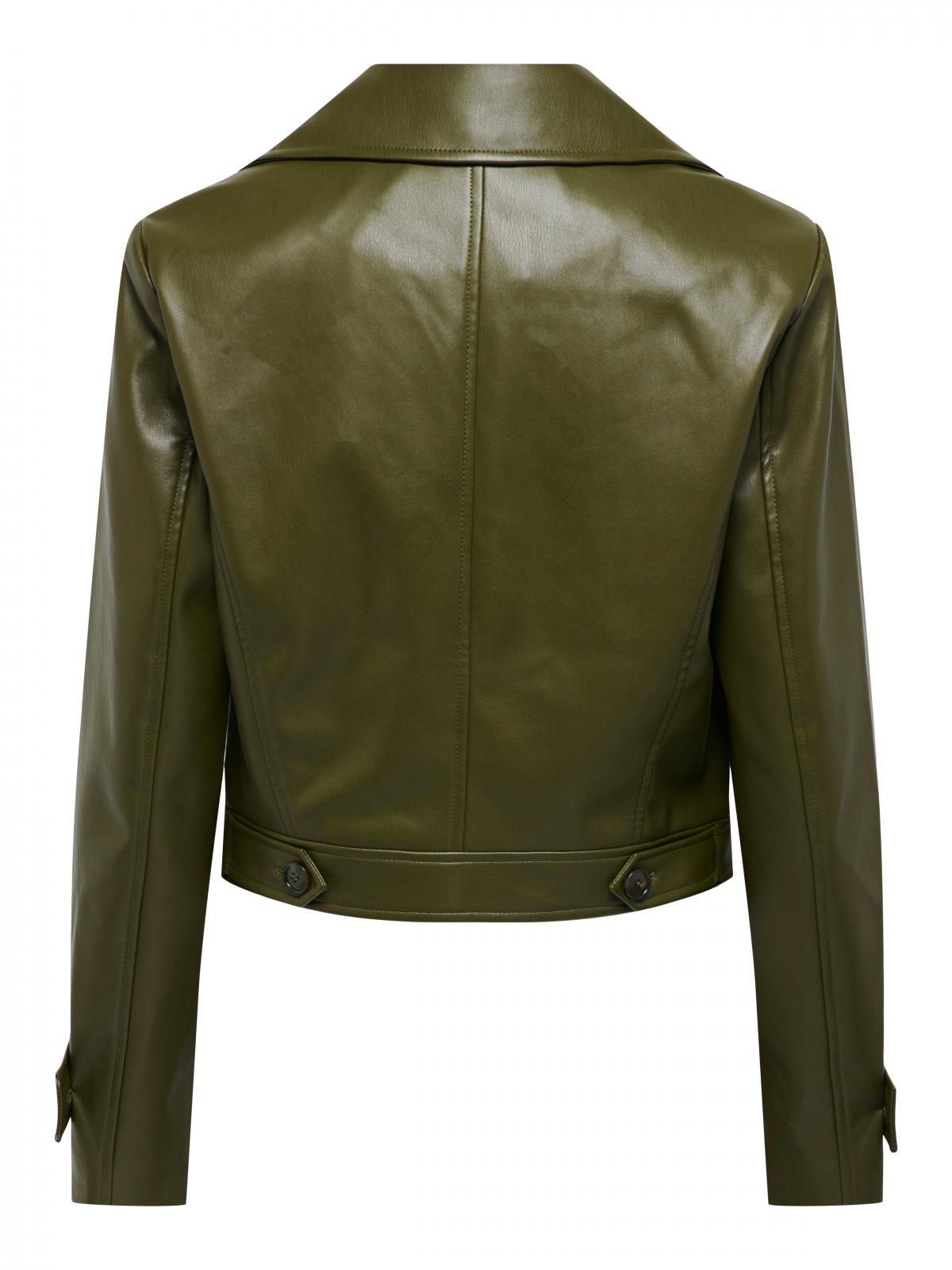 온리 테크니컬 레더 오버핏 크롭 재킷 15293027_1920 BROWN / DARK OLIVE - 상세 이미지 4