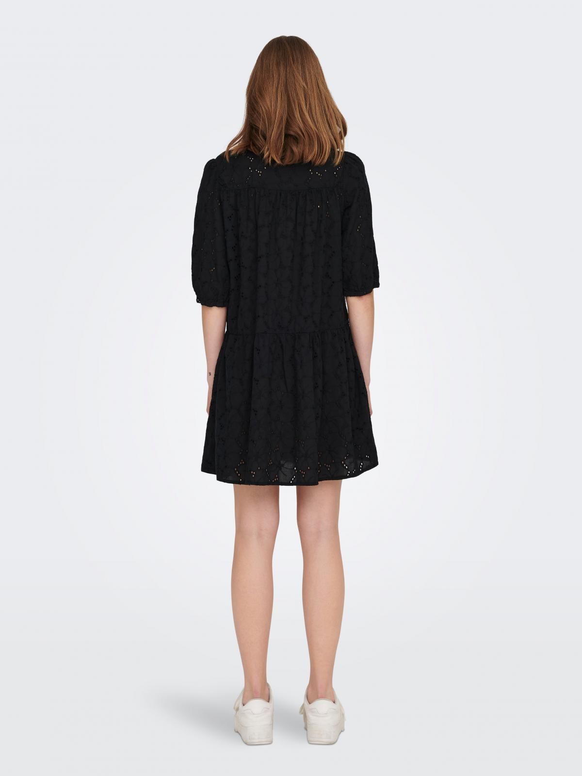 온리 레이스 7부소매 미니 원피스 블랙 15291833_2161 BLACK / BLACK - 상세 이미지 2