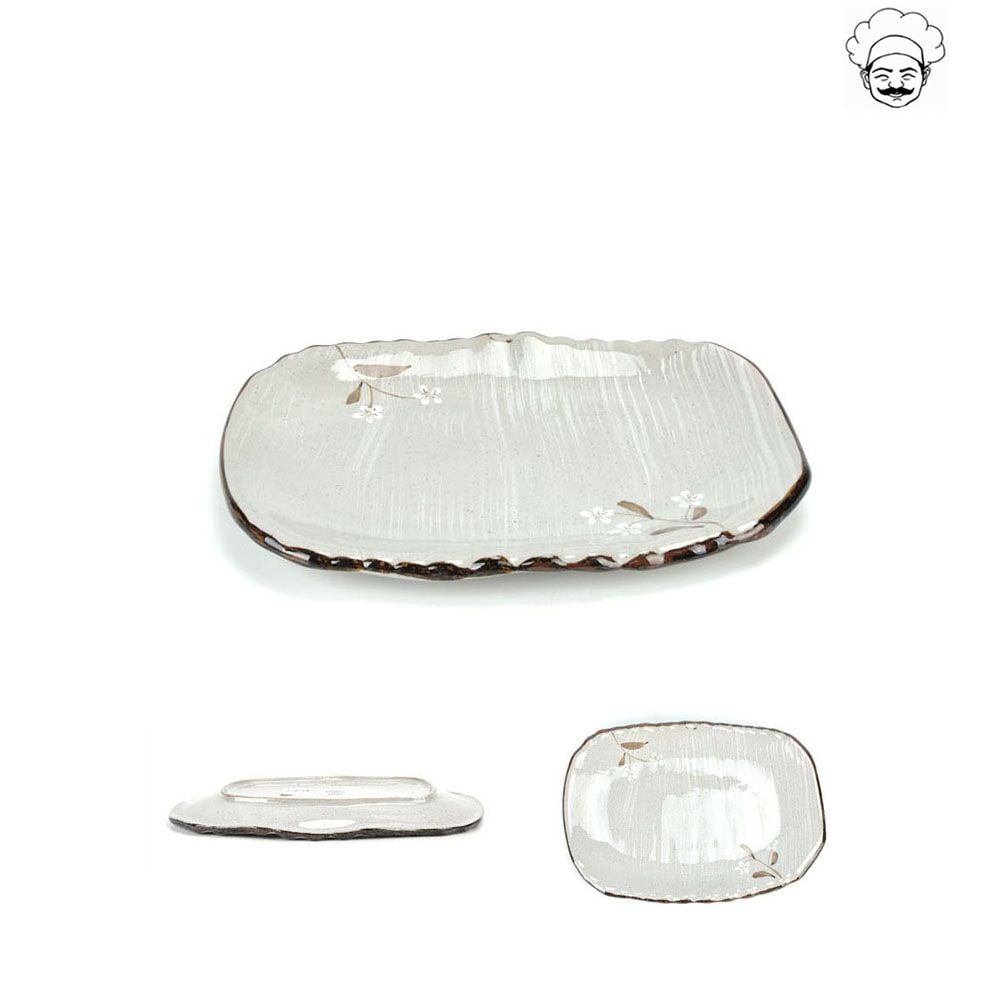 로코 설화 도자기 사각부참개접시 30.5cm - 상품 이미지