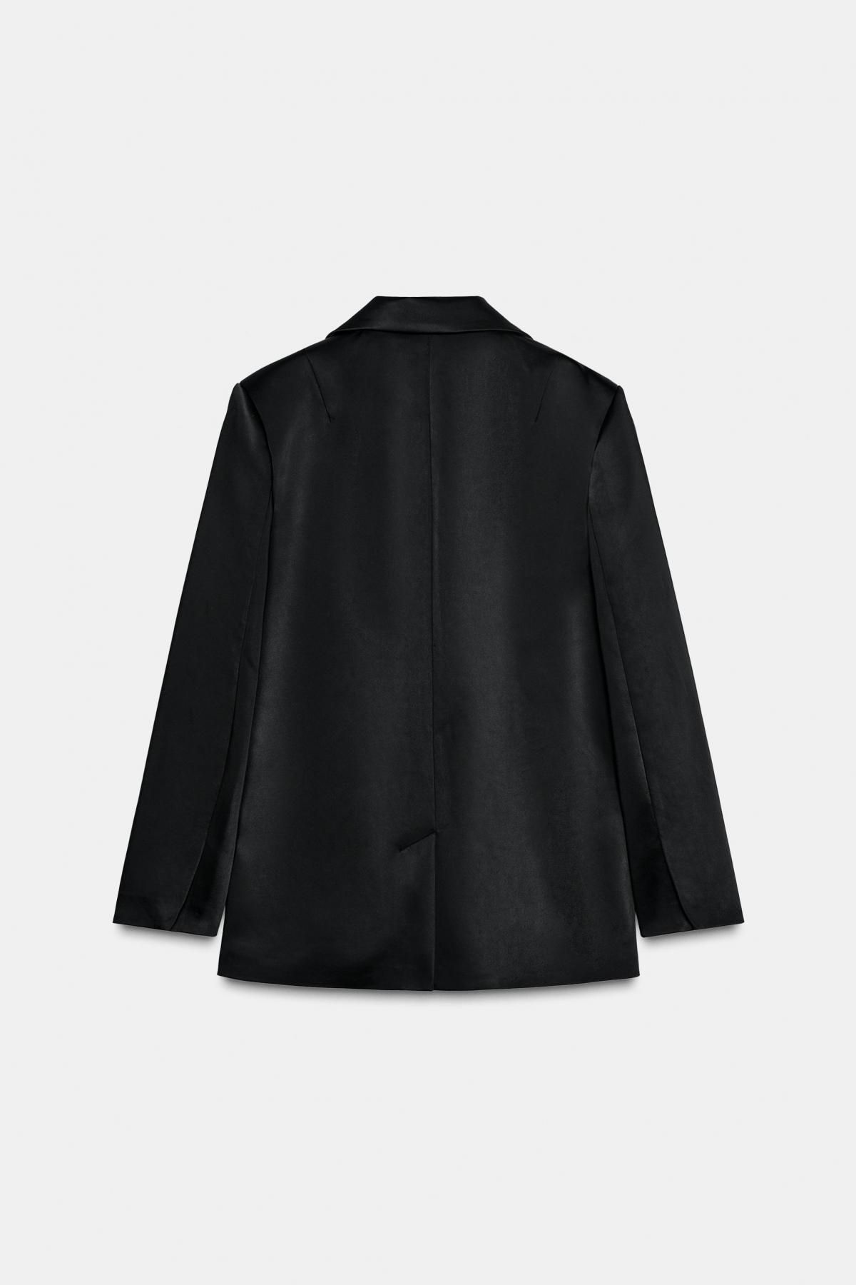 자라 새틴 포켓 더블브레스트 블레이저 1255/807 BLACK - 상세 이미지 5