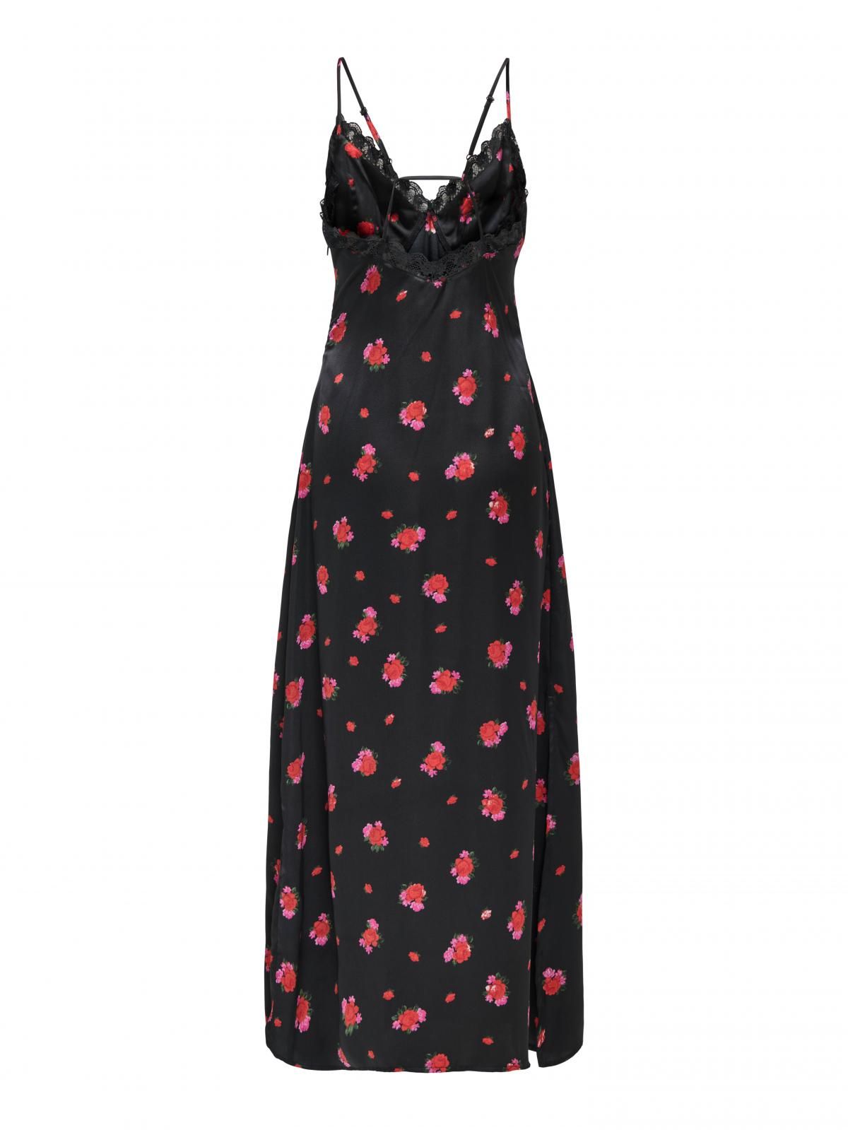 온리 슬림핏 플라워 롱 레이스 캐미솔 원피스 15366885_2161_1245961 BLACK / BLACK - 상세 이미지 4
