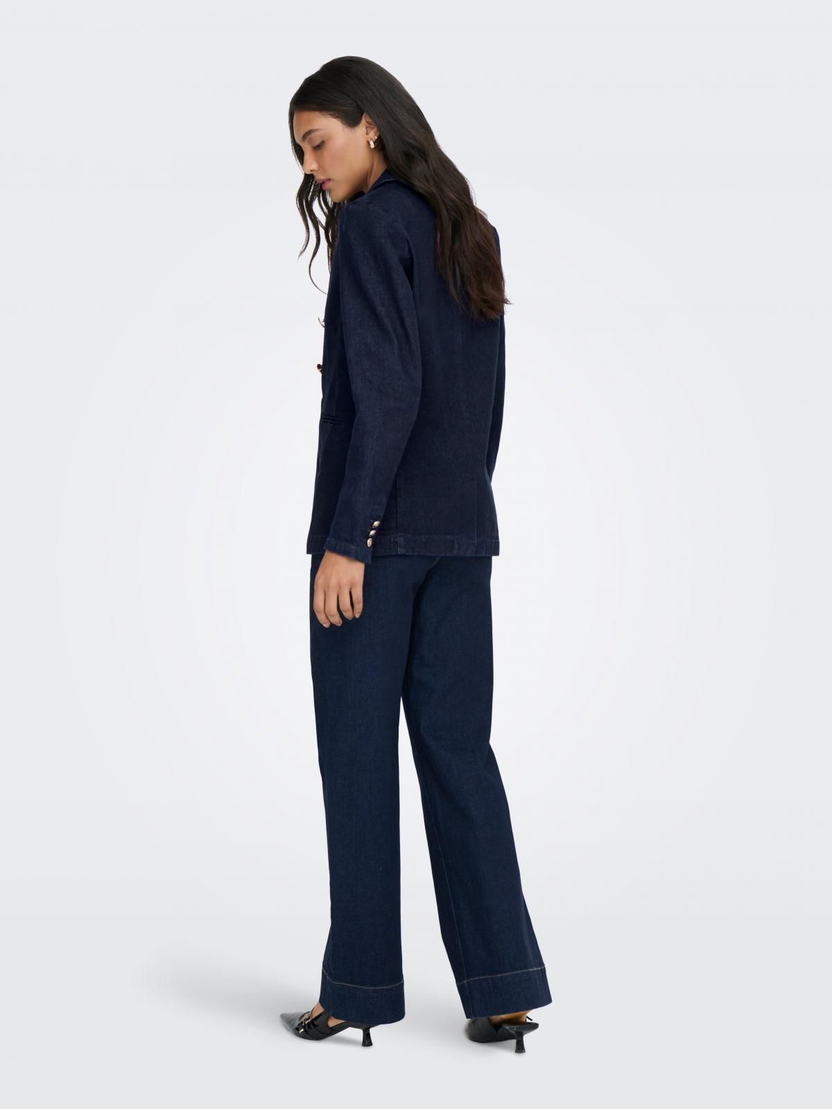 온리 데님 더블버튼 테일러드 재킷 15360349_2114 BLUE / DARK BLUE DENIM - 상세 이미지 3