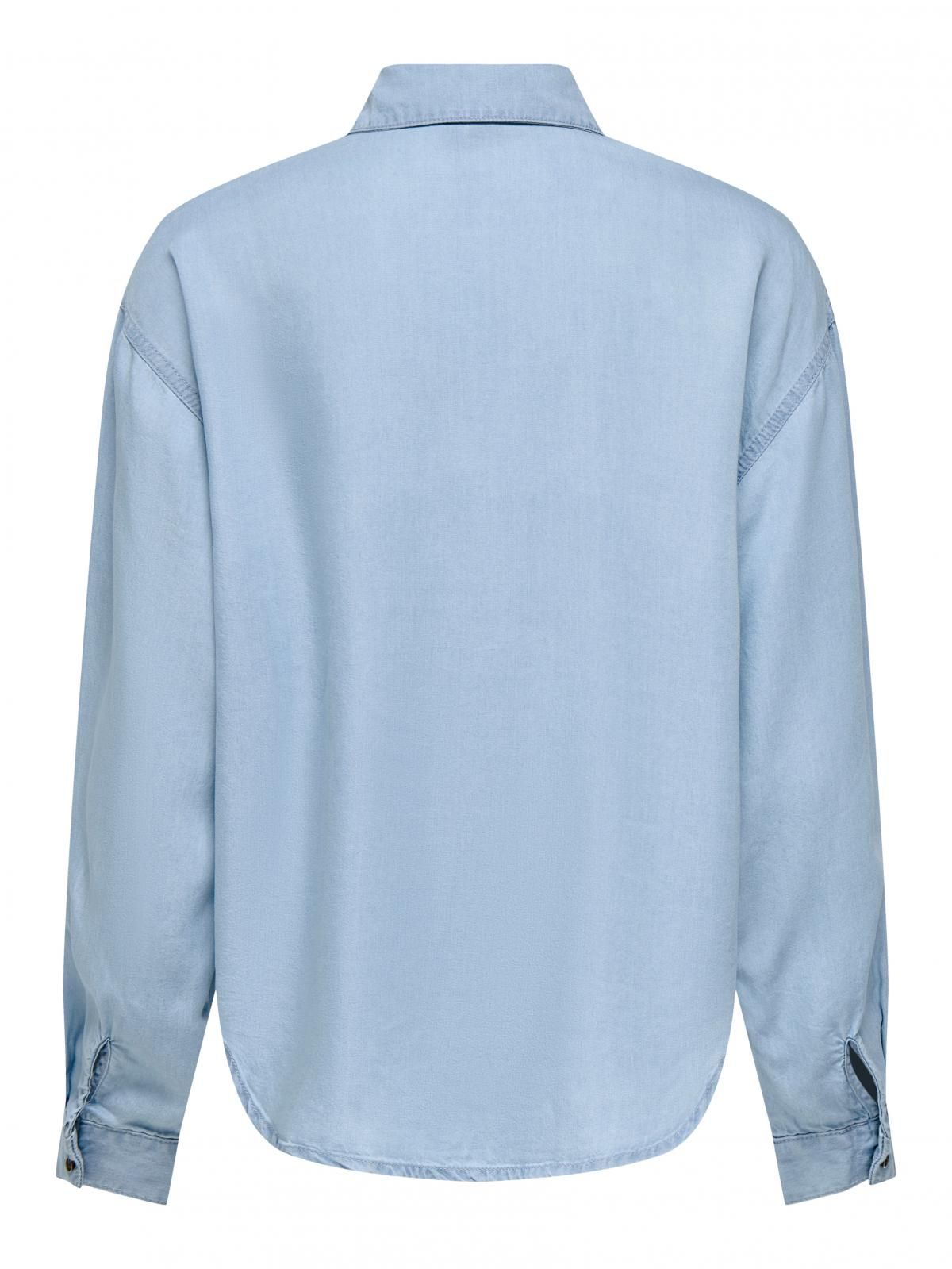 온리 루즈핏 드롭숄더 롱 셔츠 15337928_2116 BLUE / LIGHT BLUE DENIM - 상세 이미지 4