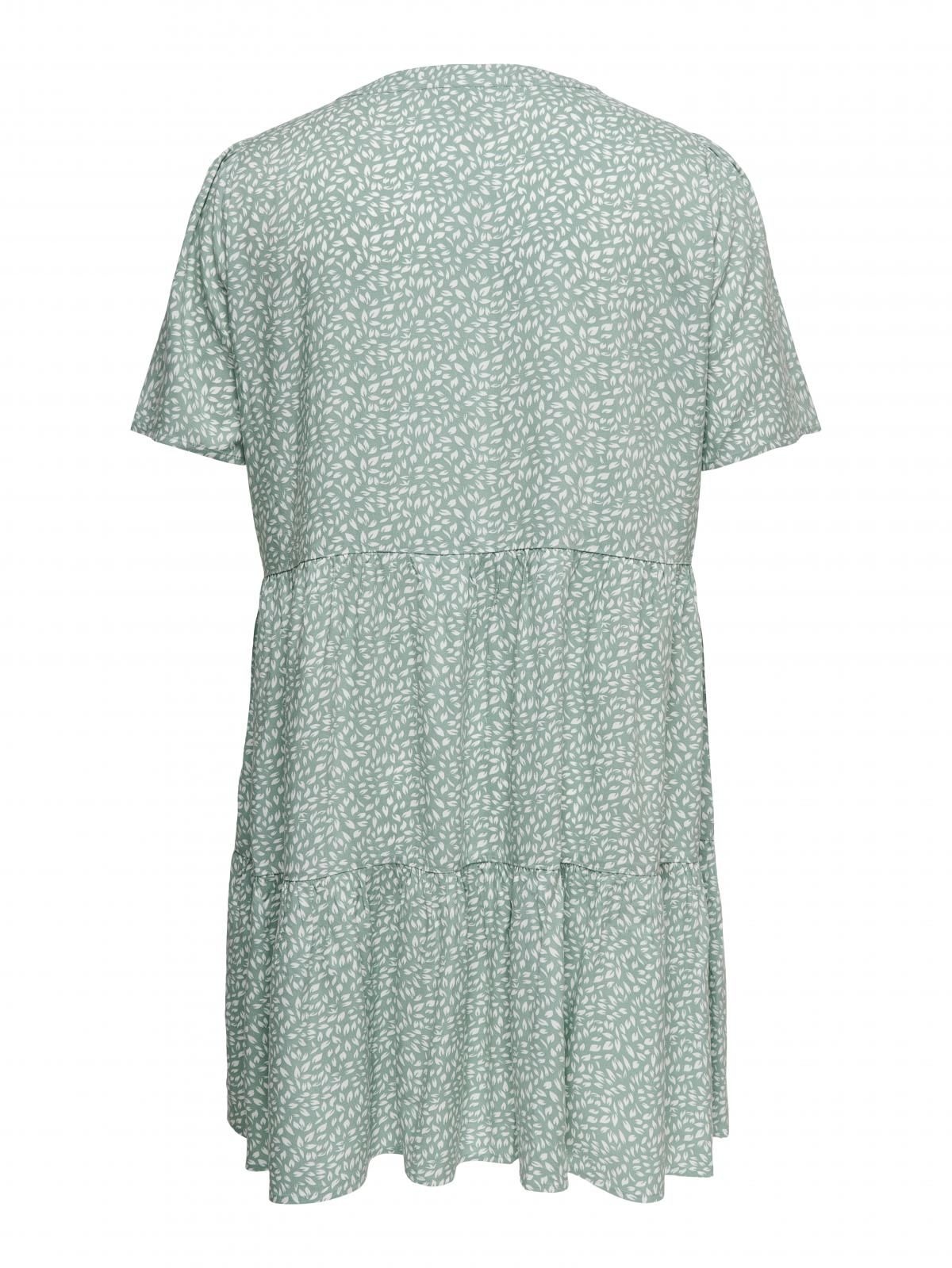 온리 빅사이즈 플레어 미니 원피스 브이넥 15352536_1467_1200335 GREY / CHINOIS GREEN - 상세 이미지 5