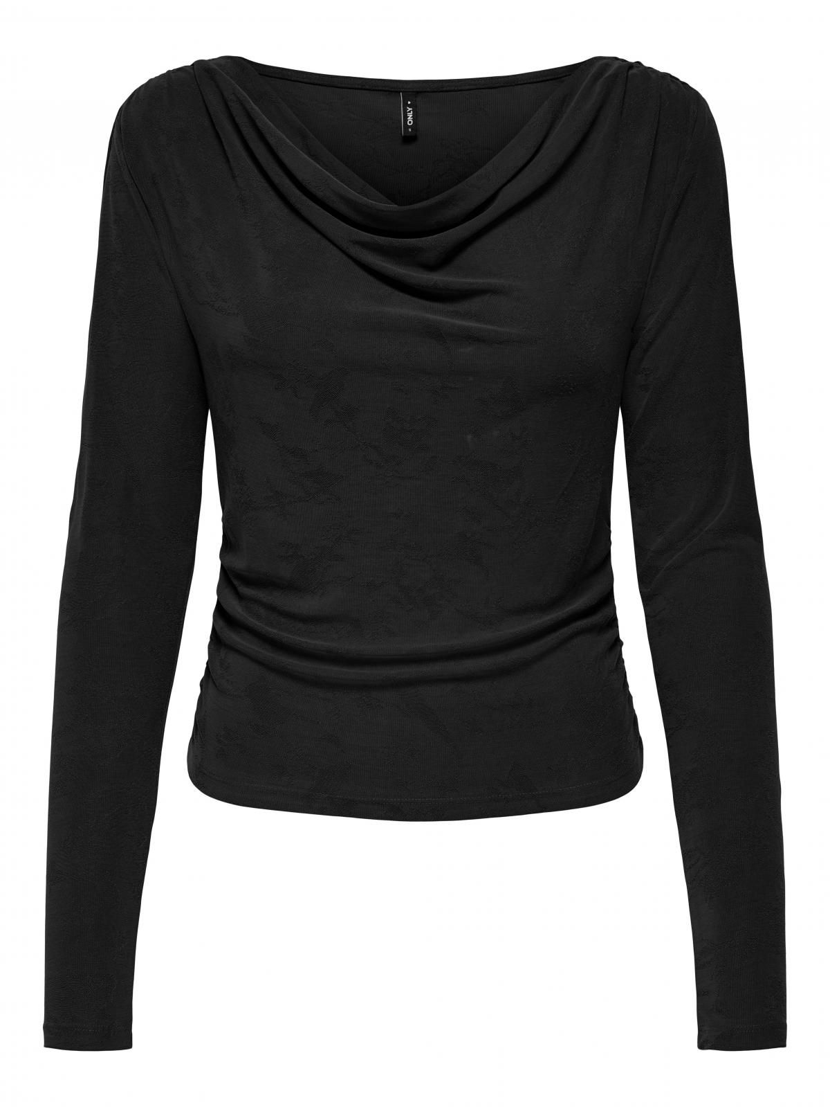 온리 모달 소프트 셔링 긴팔 티셔츠 15330280_2161 BLACK / BLACK - 상세 이미지 3