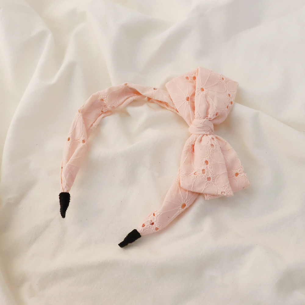 플레어 펀칭레이스 빅리본 헤어밴드 유아머리띠 - 상세 이미지 3