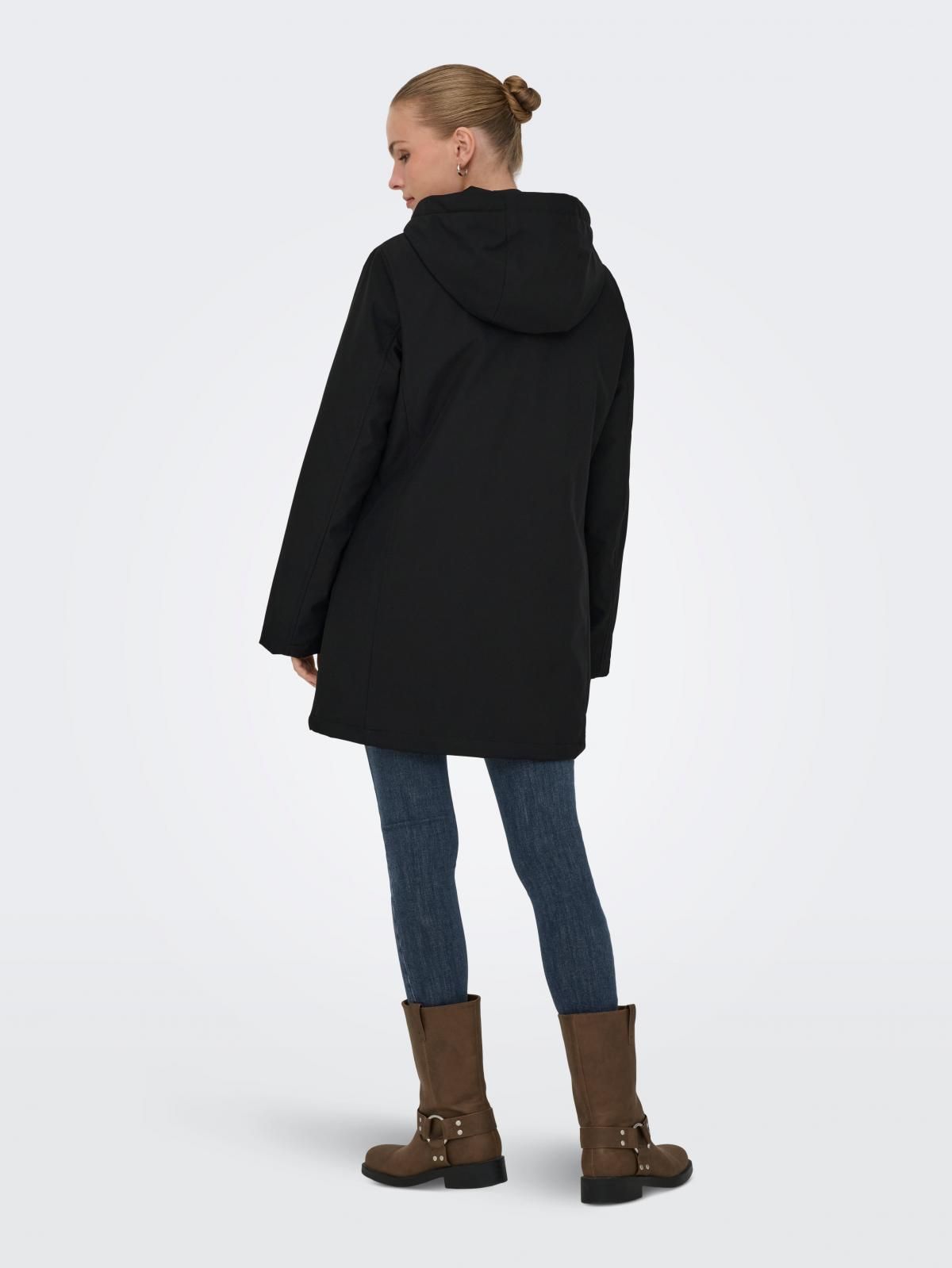 온리 윈드프루프 롱 후드 패딩 코트 15365628_2161 BLACK / BLACK - 상세 이미지 2