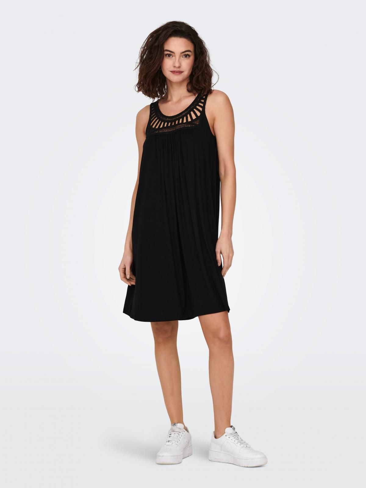 온리 컷아웃 미니 슬리브리스 원피스 블랙 15293999_2161 BLACK / BLACK - 상세 이미지 5